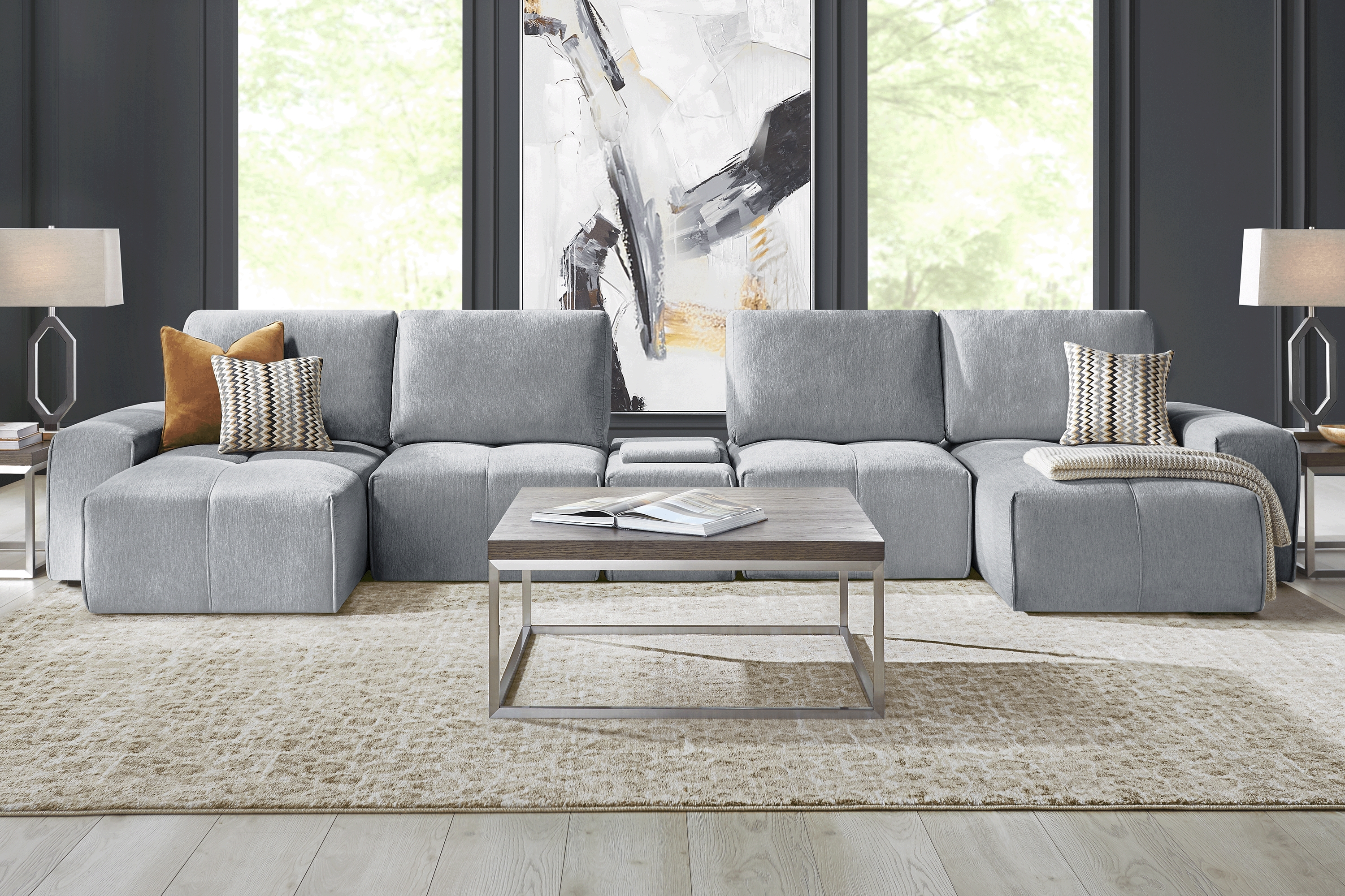 Laney Gray 5 Pc Sectional - Thumbnail - Image 2