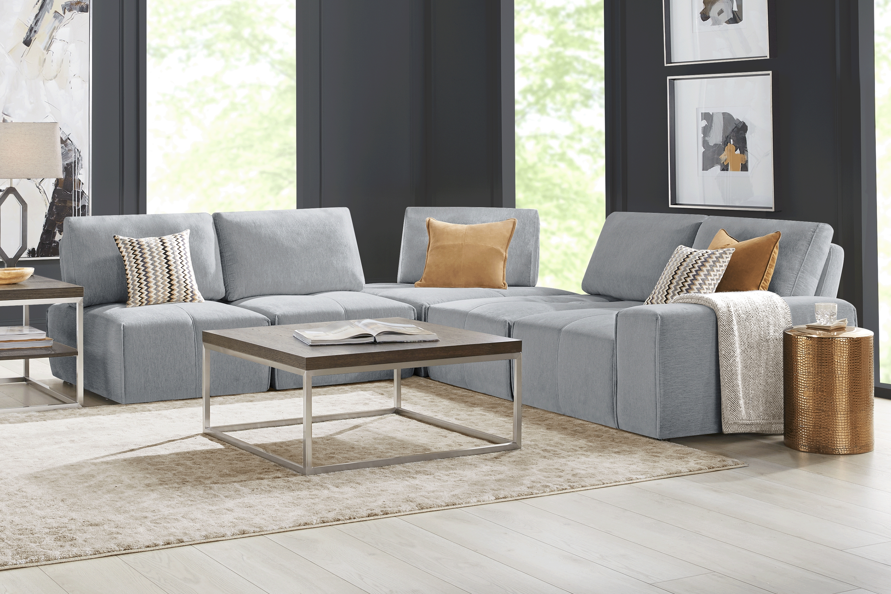 Laney Gray 5 Pc Sectional - Thumbnail - Image 1