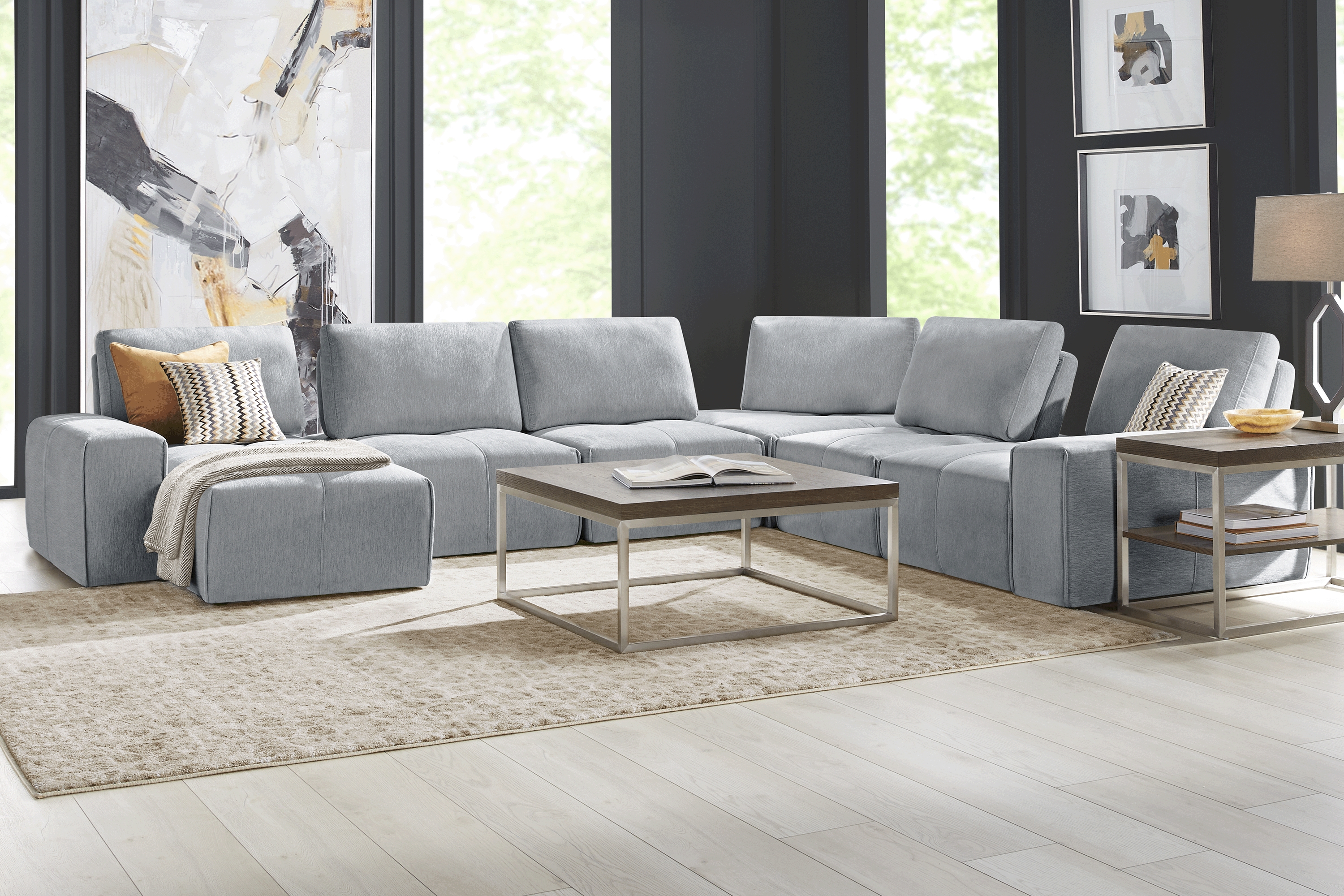 Laney Gray 6 Pc Sectional - Thumbnail - Image 2