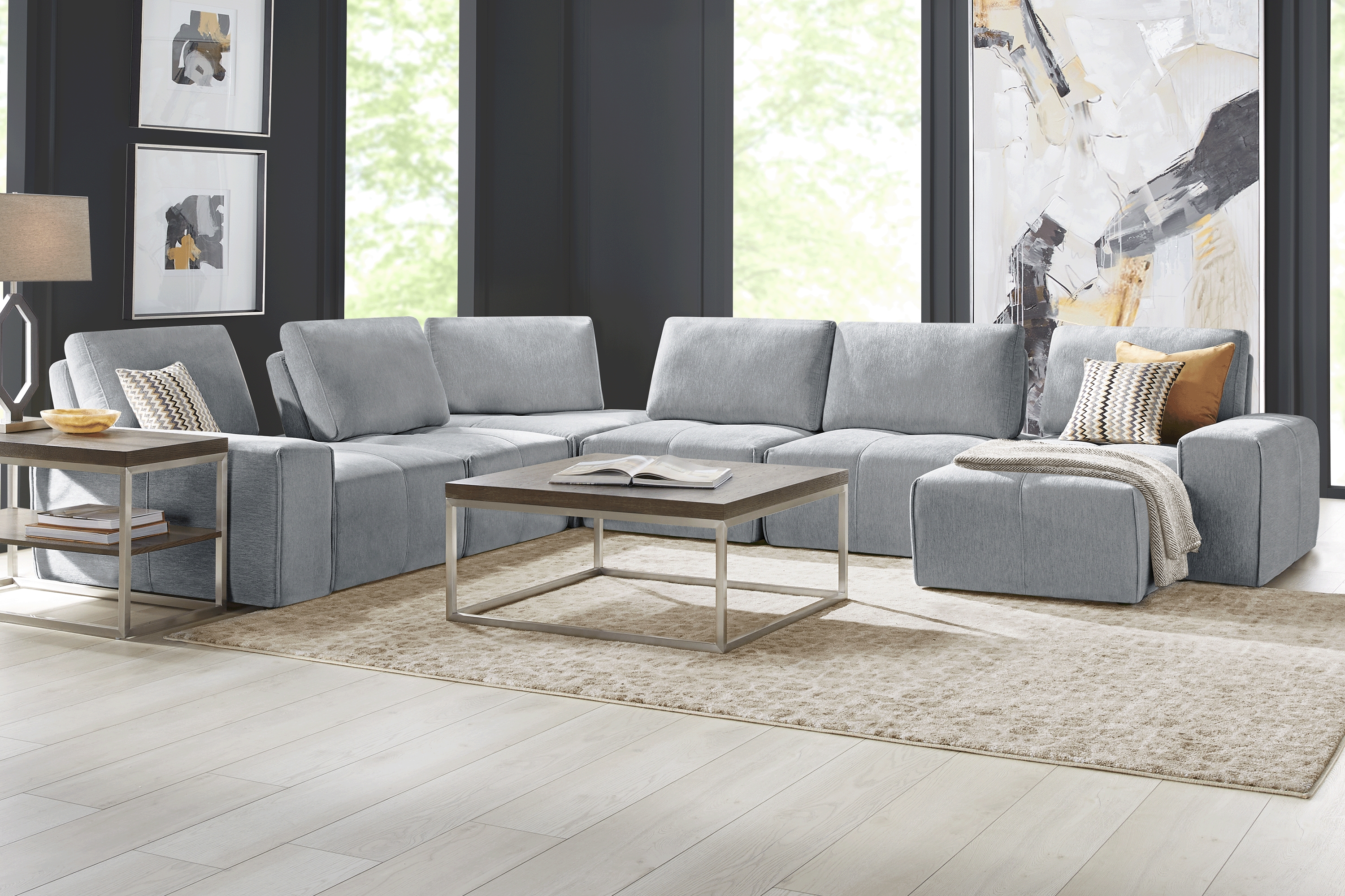 Laney Gray 6 Pc Sectional - Thumbnail - Image 2