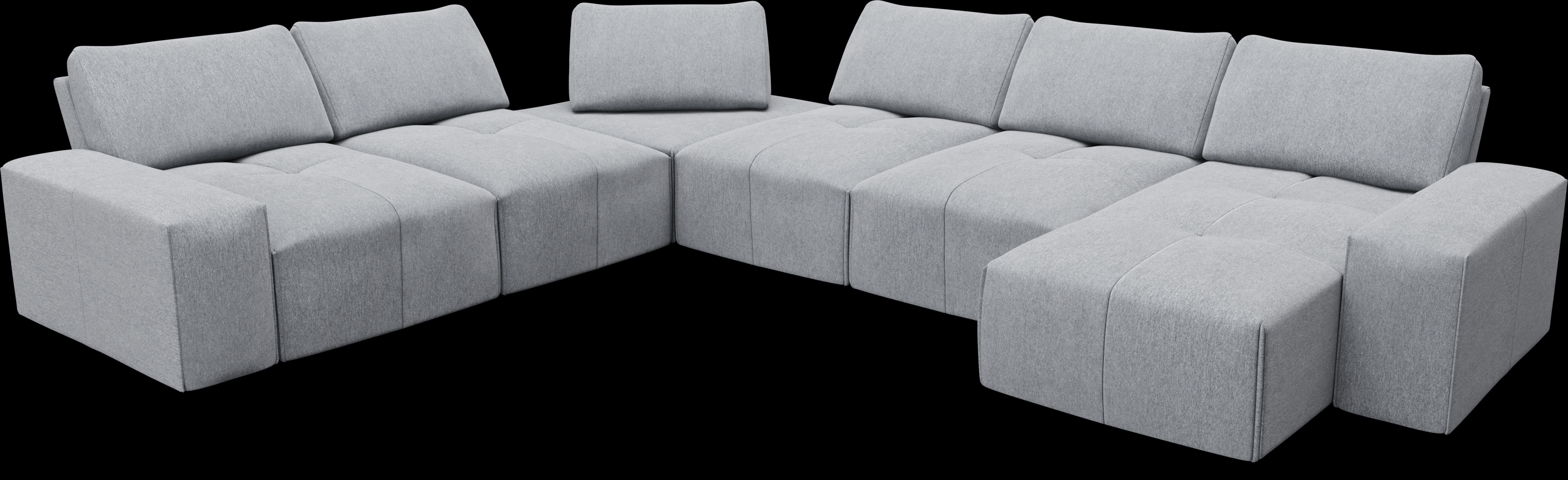 Laney Gray 6 Pc Sectional - Thumbnail - Image 4