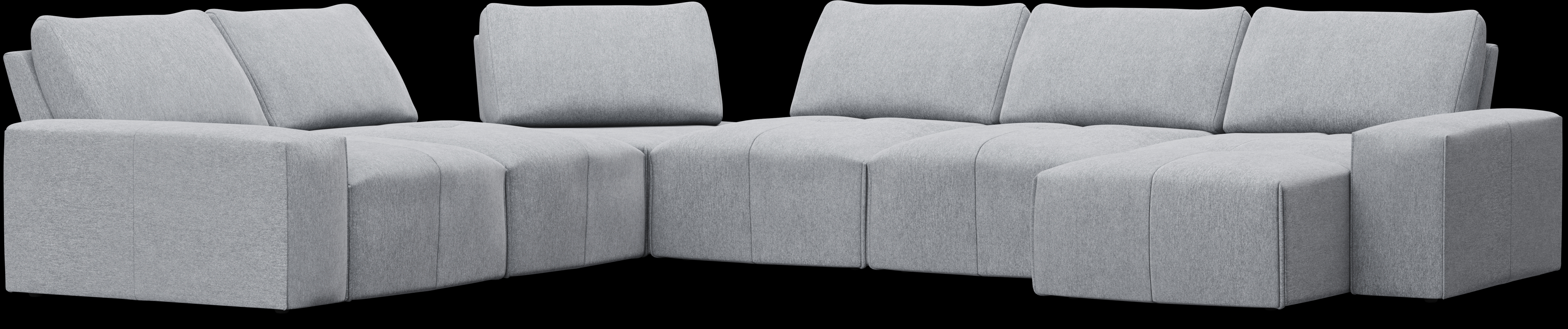 Laney Gray 6 Pc Sectional - Thumbnail - Image 1