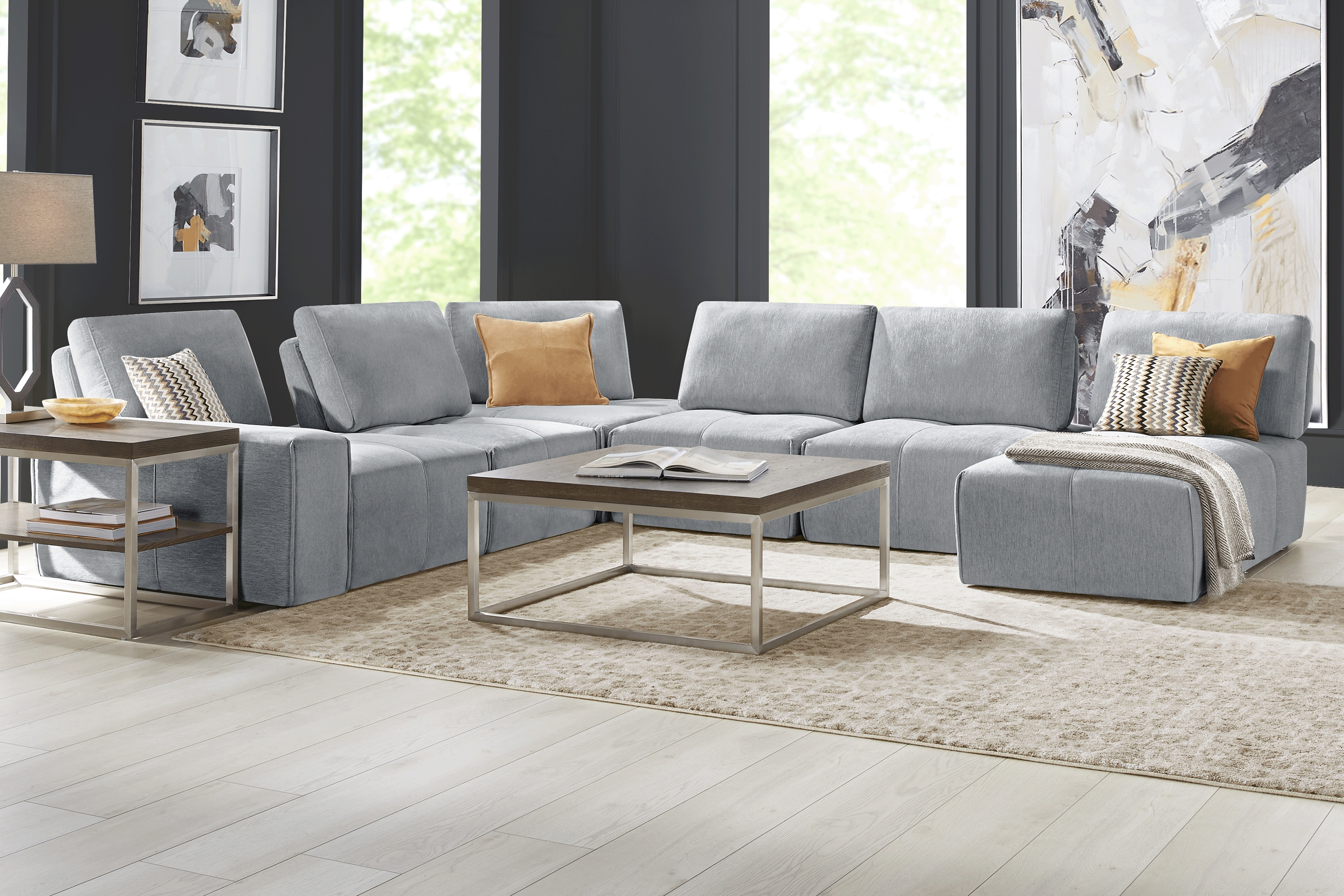 Laney Gray 6 Pc Sectional - Thumbnail - Image 1