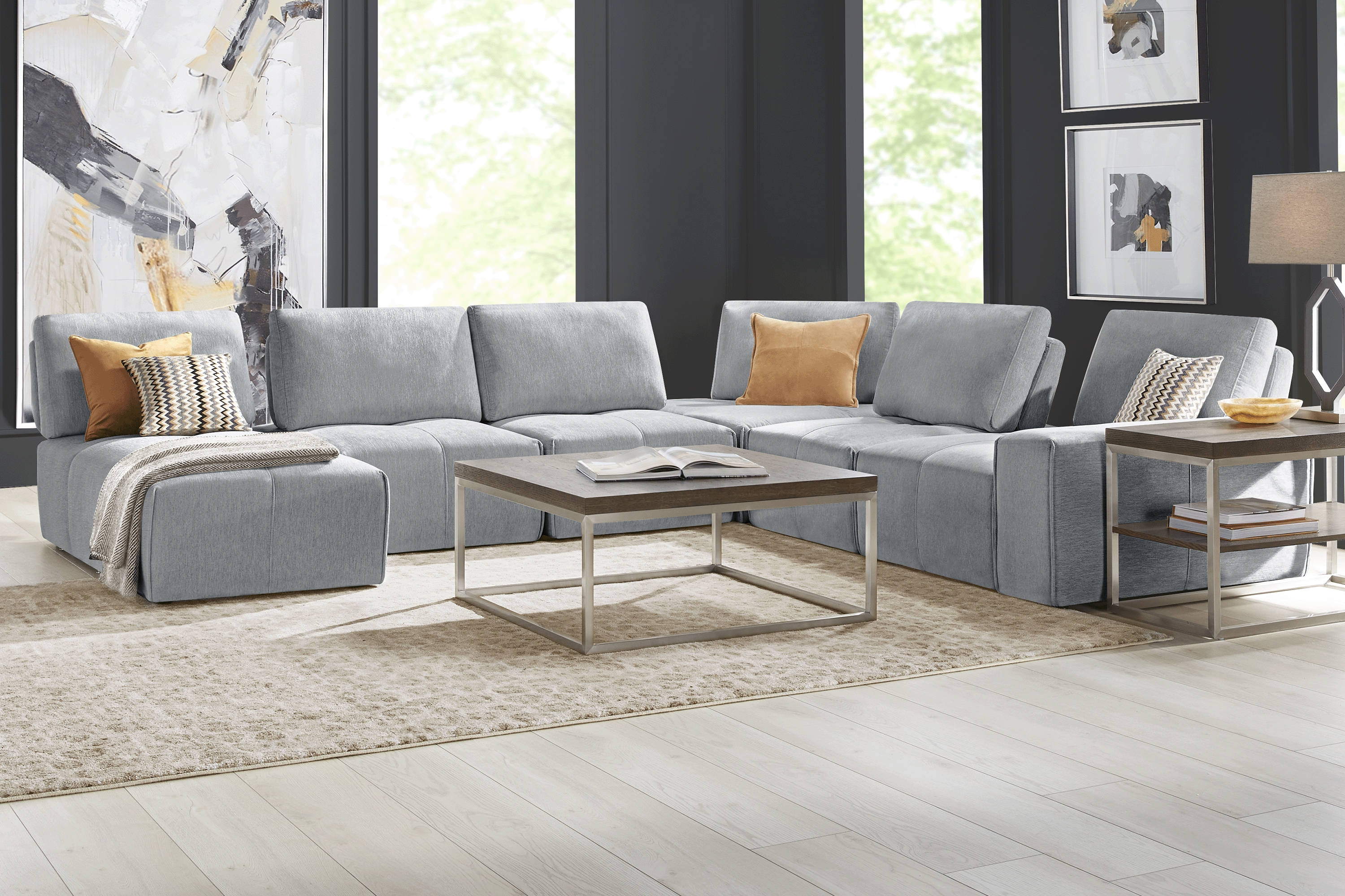 Laney Gray 6 Pc Sectional - Thumbnail - Image 1