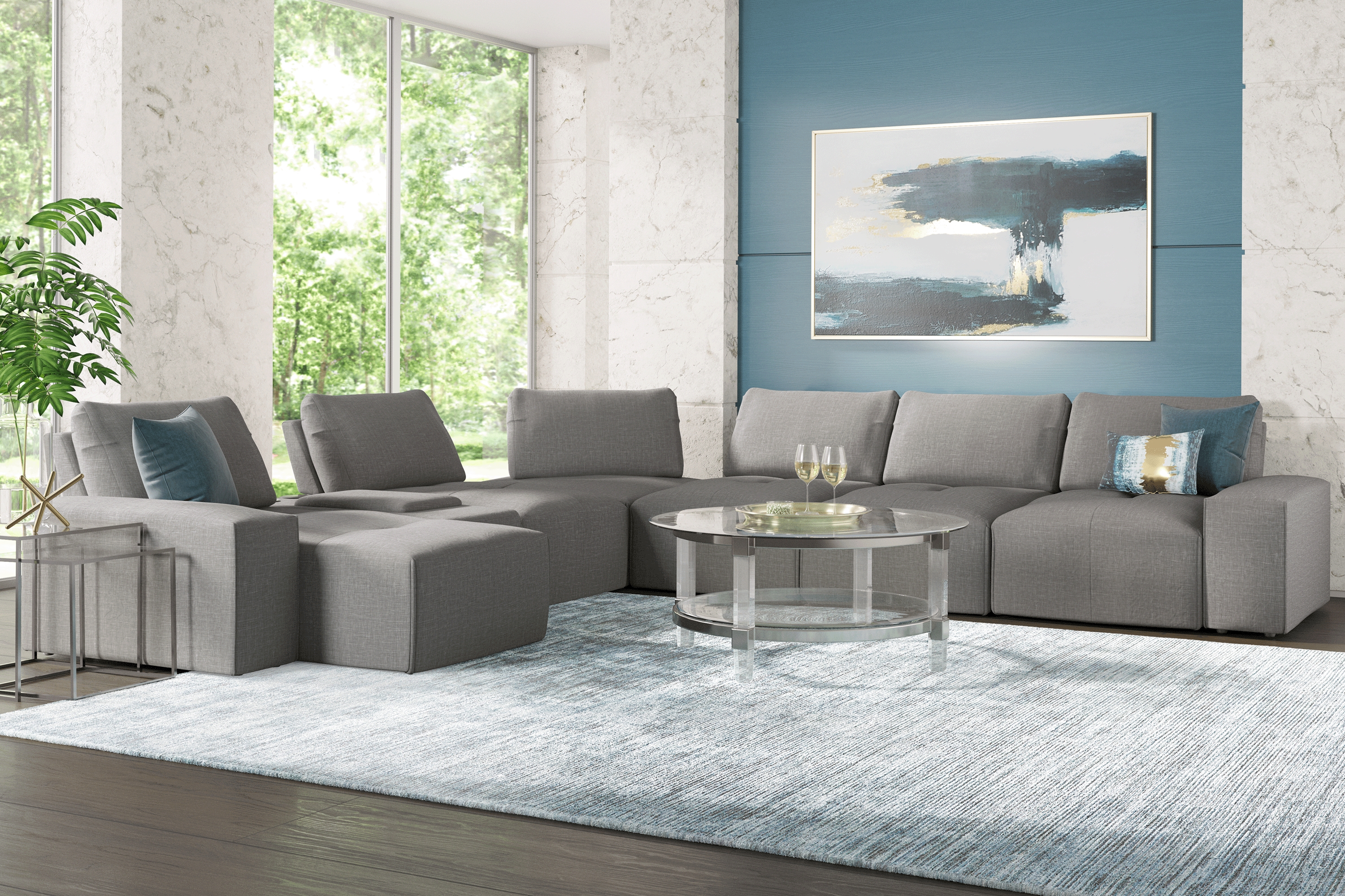 Laney Park Dark Gray 10 Pc Sectional Living Room - Thumbnail - Image 1
