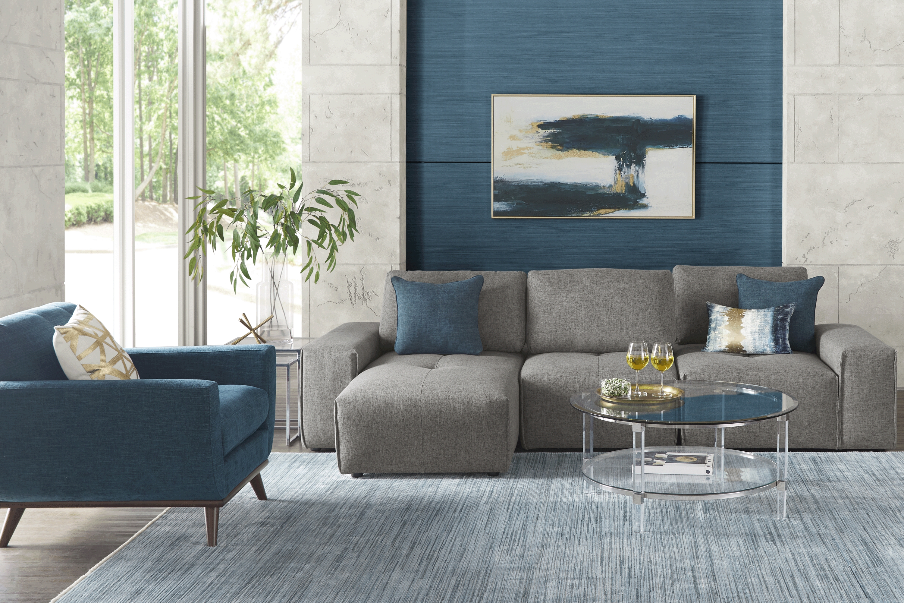 Laney Park Dark Gray 3 Pc Sectional - Thumbnail - Image 2