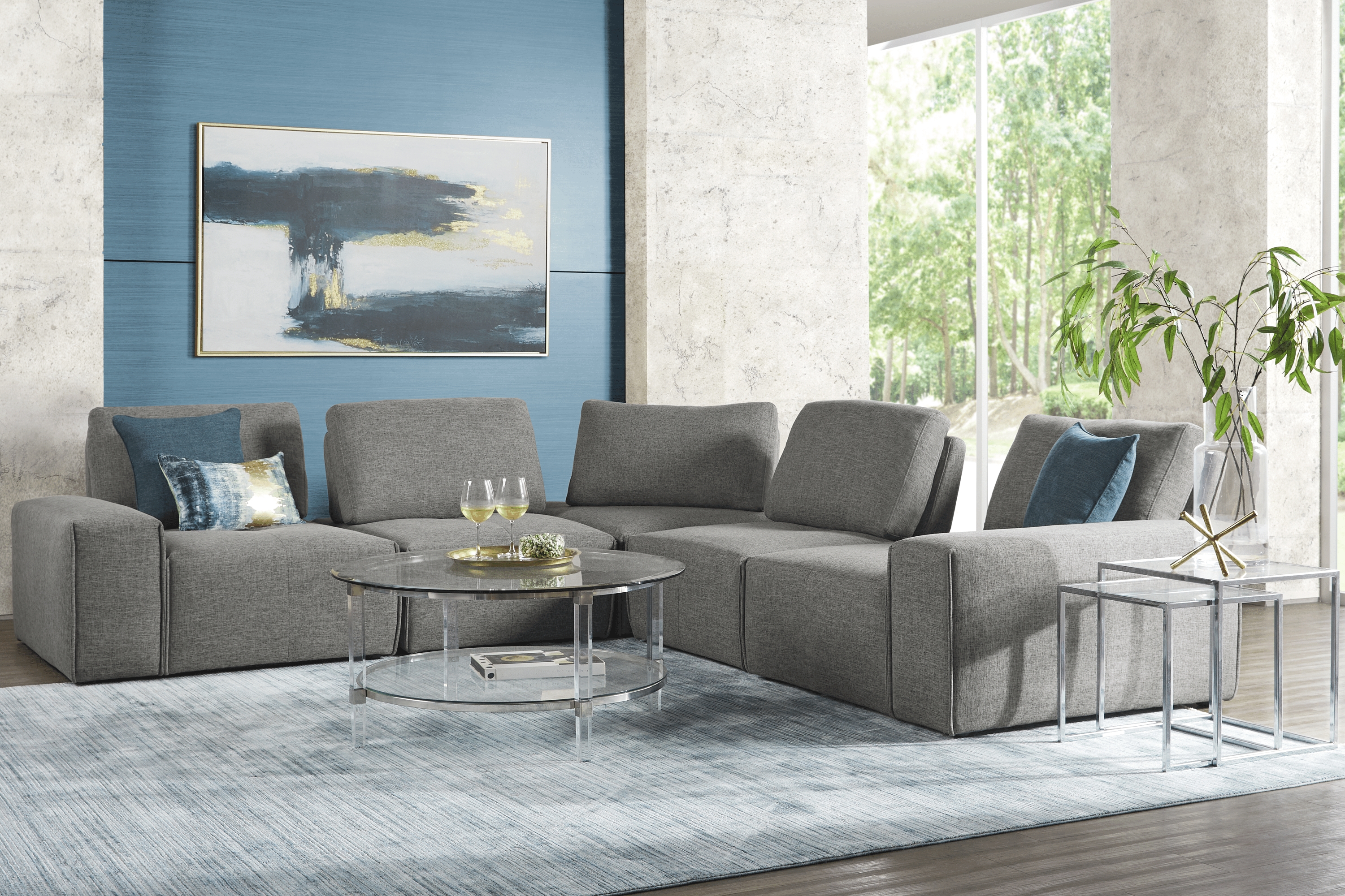 Laney Park Dark Gray 5 Pc Sectional - Thumbnail - Image 2