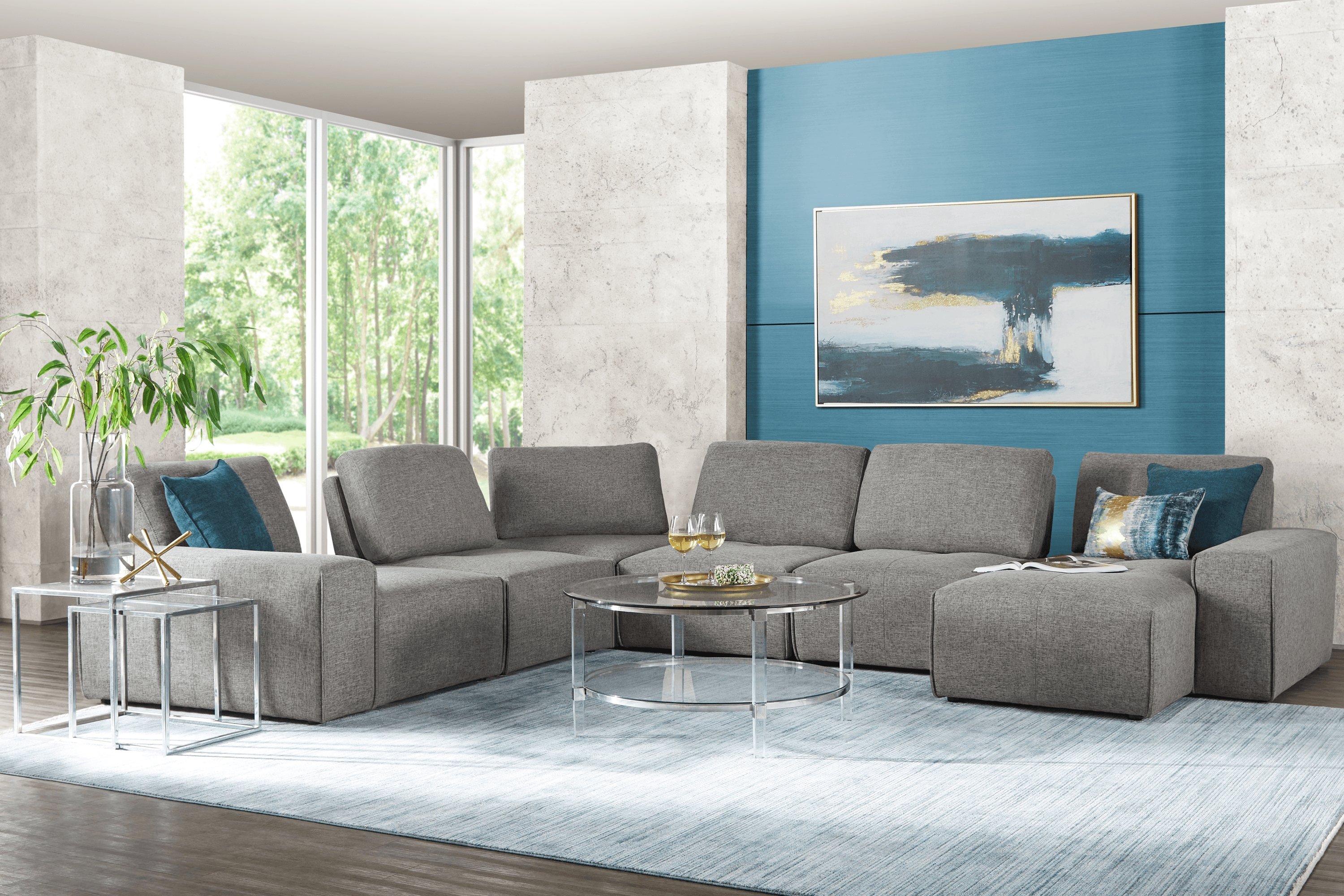 Laney Park Dark Gray 6 Pc Sectional - Thumbnail - Image 2