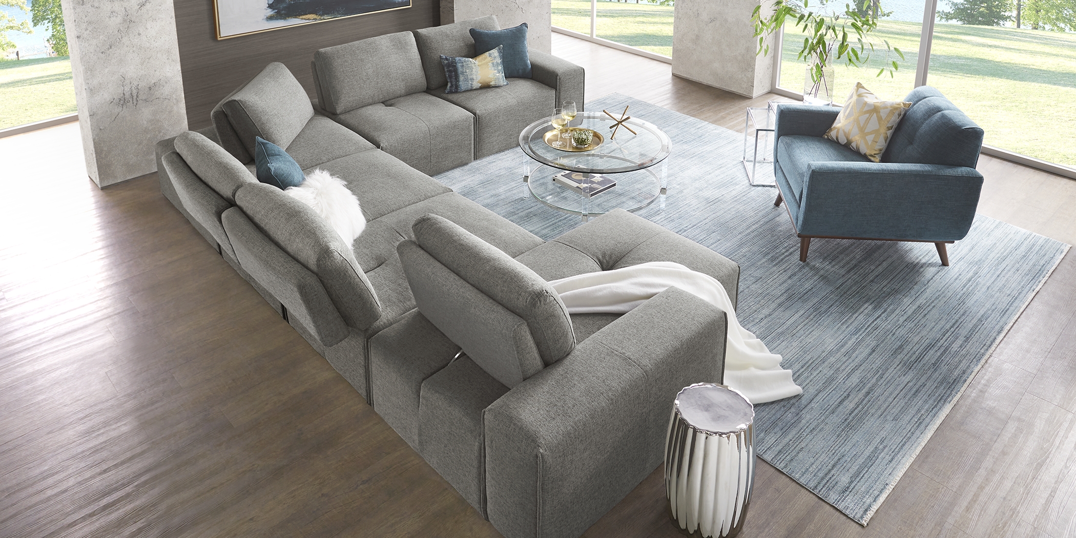 Laney Park Dark Gray 6 Pc Sectional - Thumbnail - Image 3