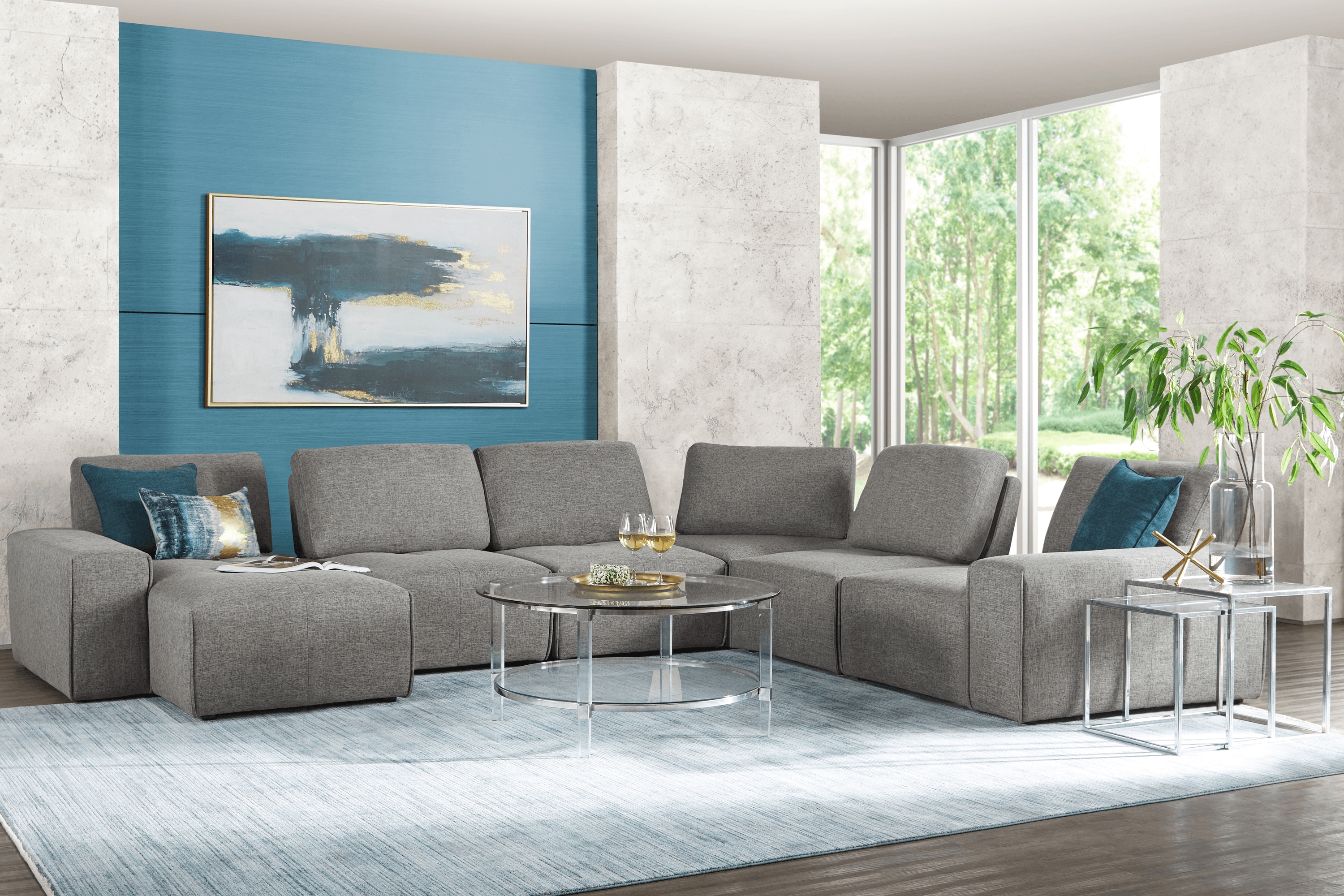 Laney Park Dark Gray 6 Pc Sectional - Thumbnail - Image 2