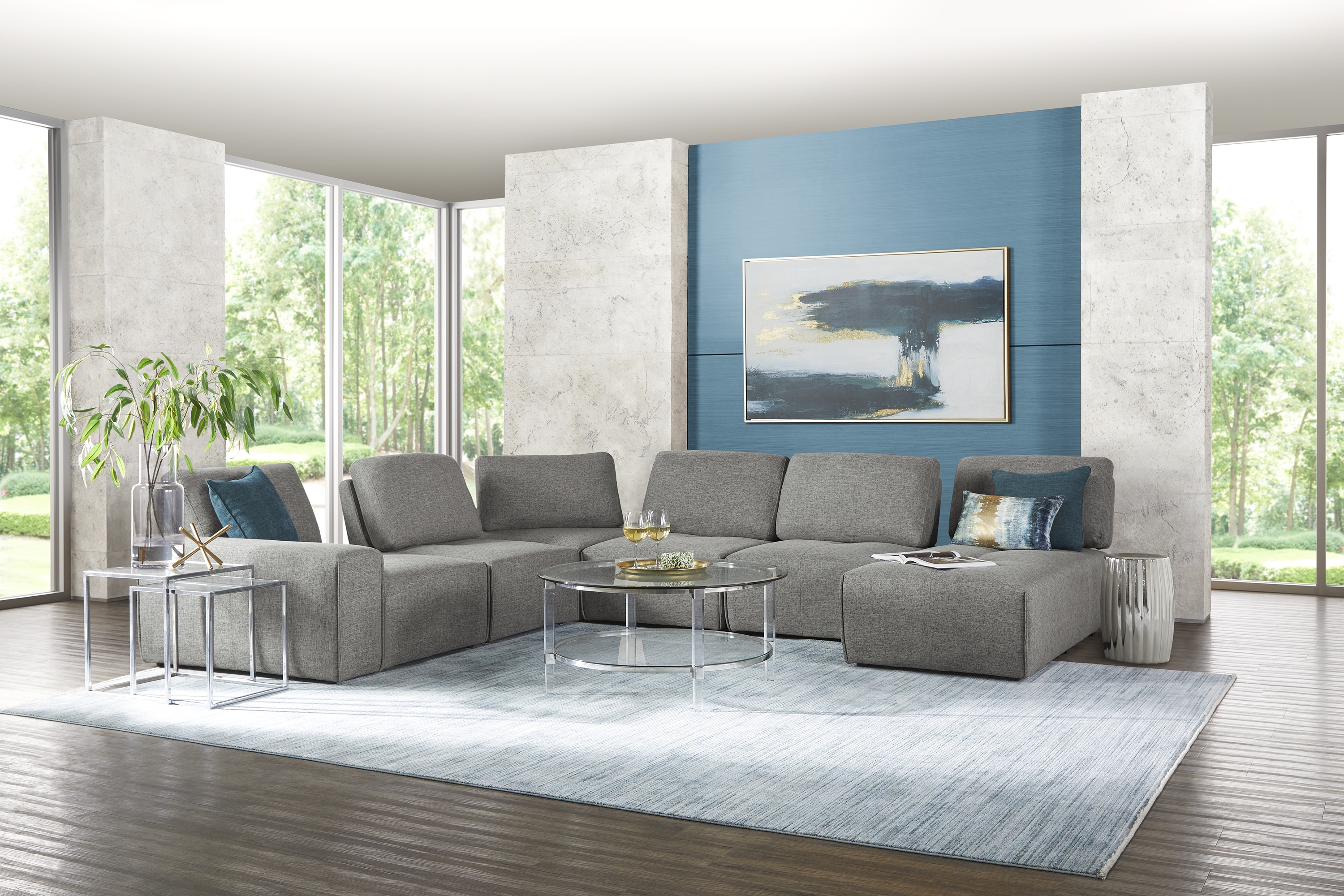 Laney Park Dark Gray 6 Pc Sectional - Thumbnail - Image 2