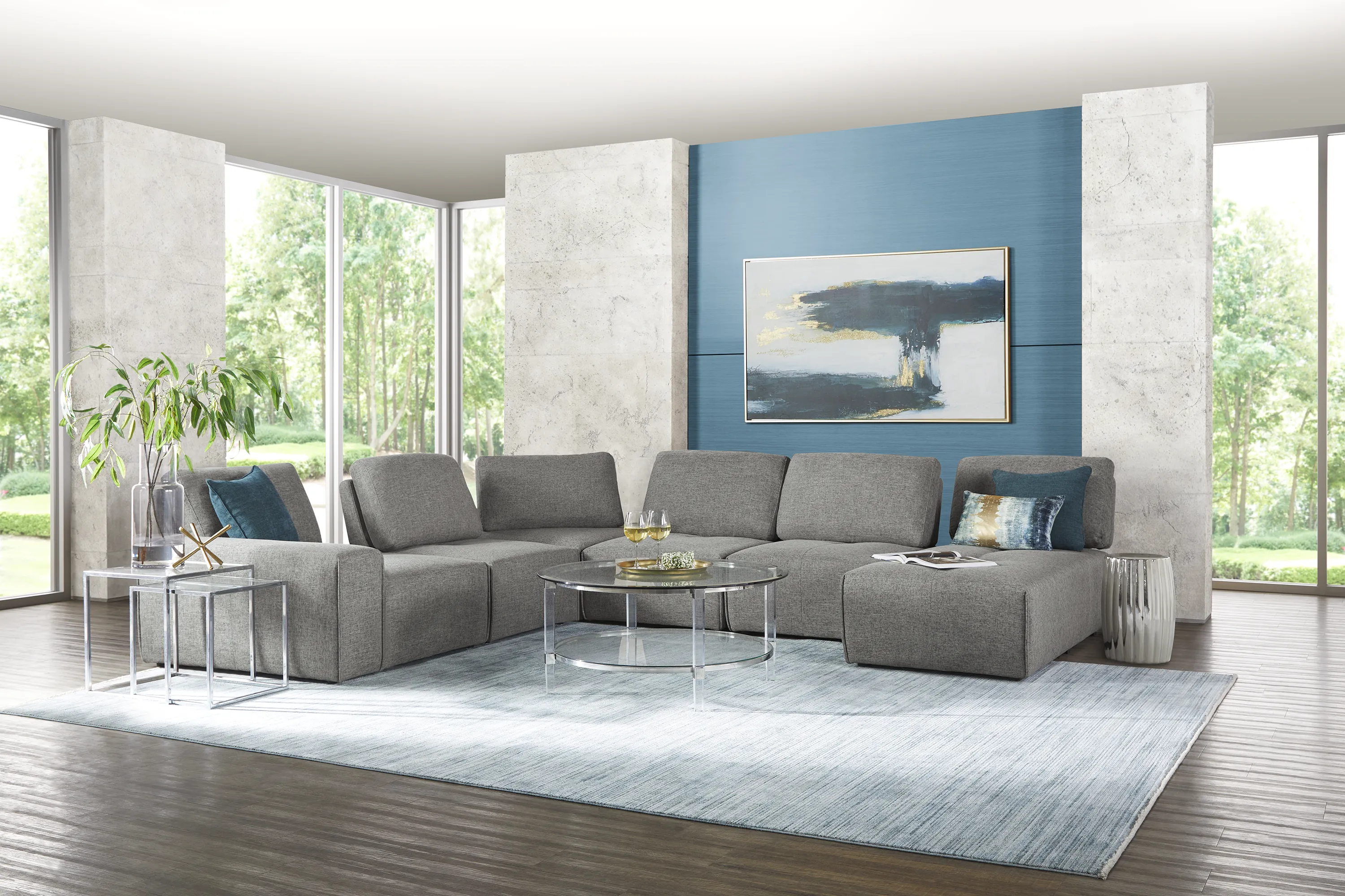 Laney Park Dark Gray 6 Pc Sectional - Thumbnail - Image 2