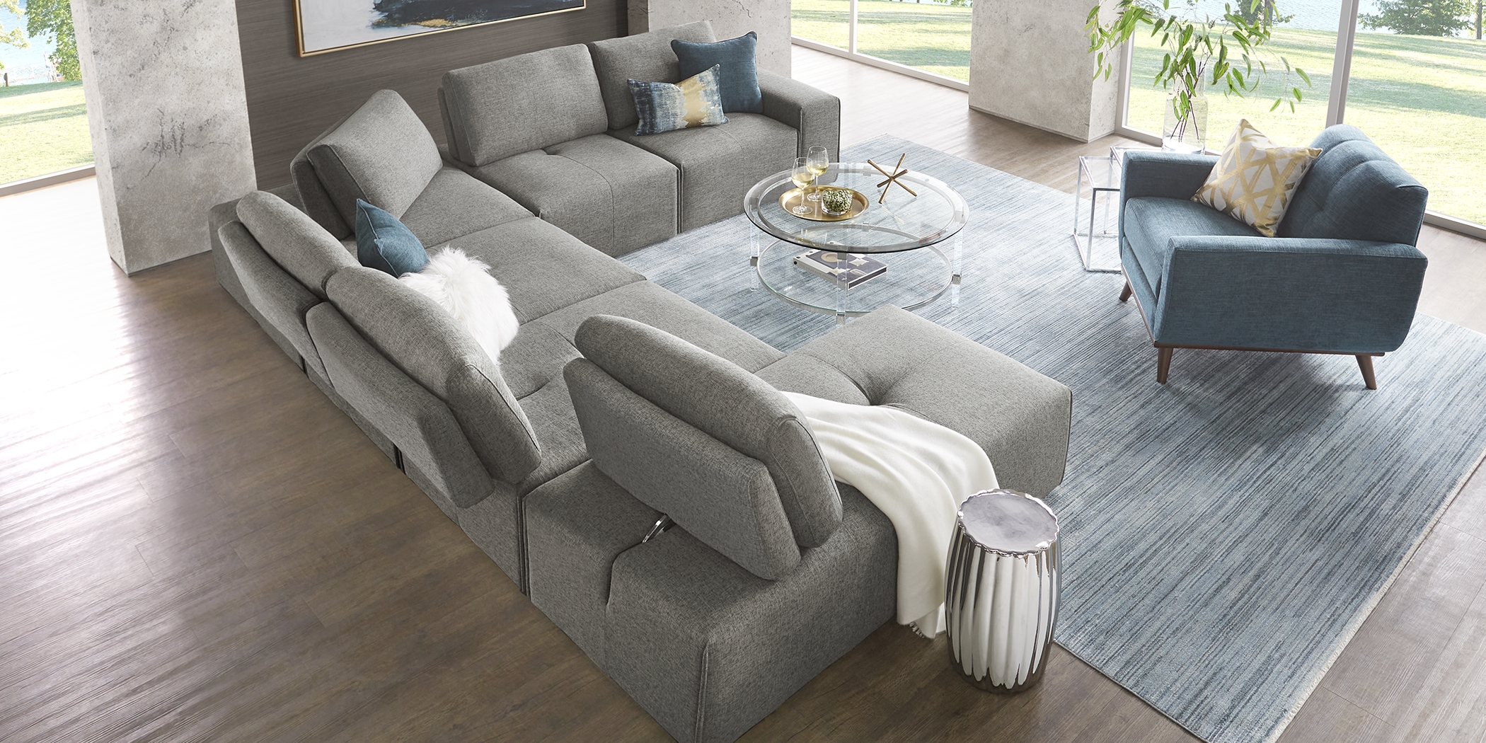 Laney Park Dark Gray 6 Pc Sectional - Thumbnail - Image 3