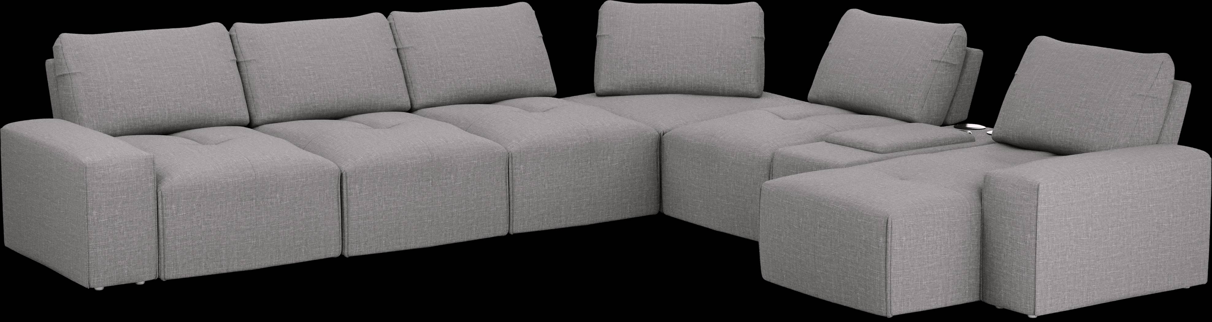 Laney Park Dark Gray 7 Pc Sectional - Thumbnail - Image 1