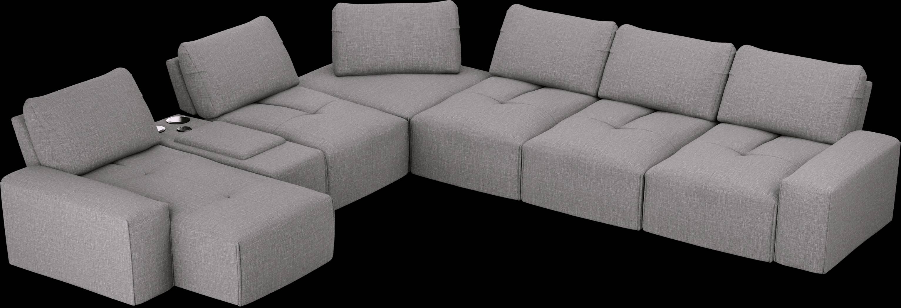 Laney Park Dark Gray 7 Pc Sectional - Thumbnail - Image 3