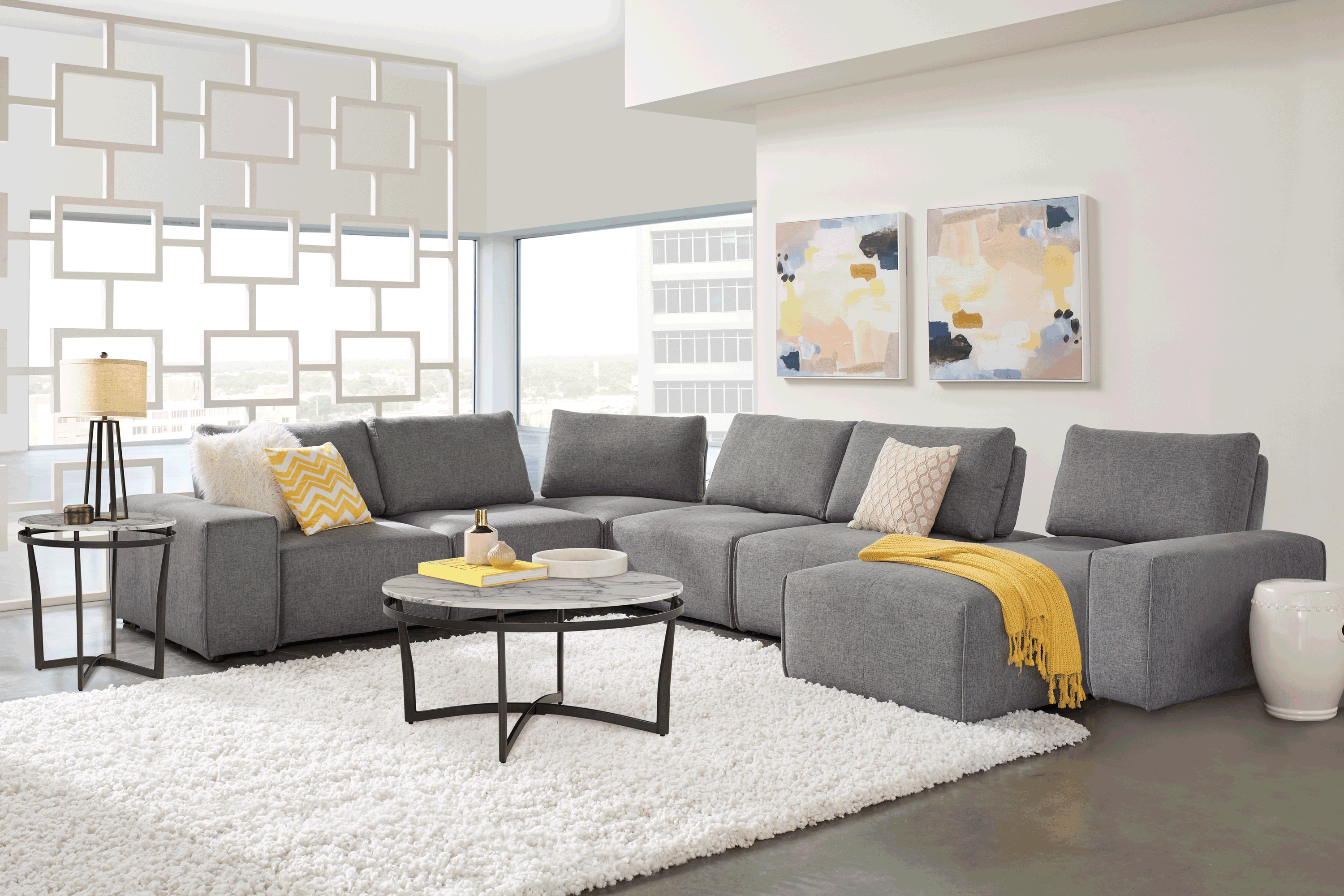 Laney Park Dark Gray 9 Pc Sectional Living Room - Thumbnail - Image 1