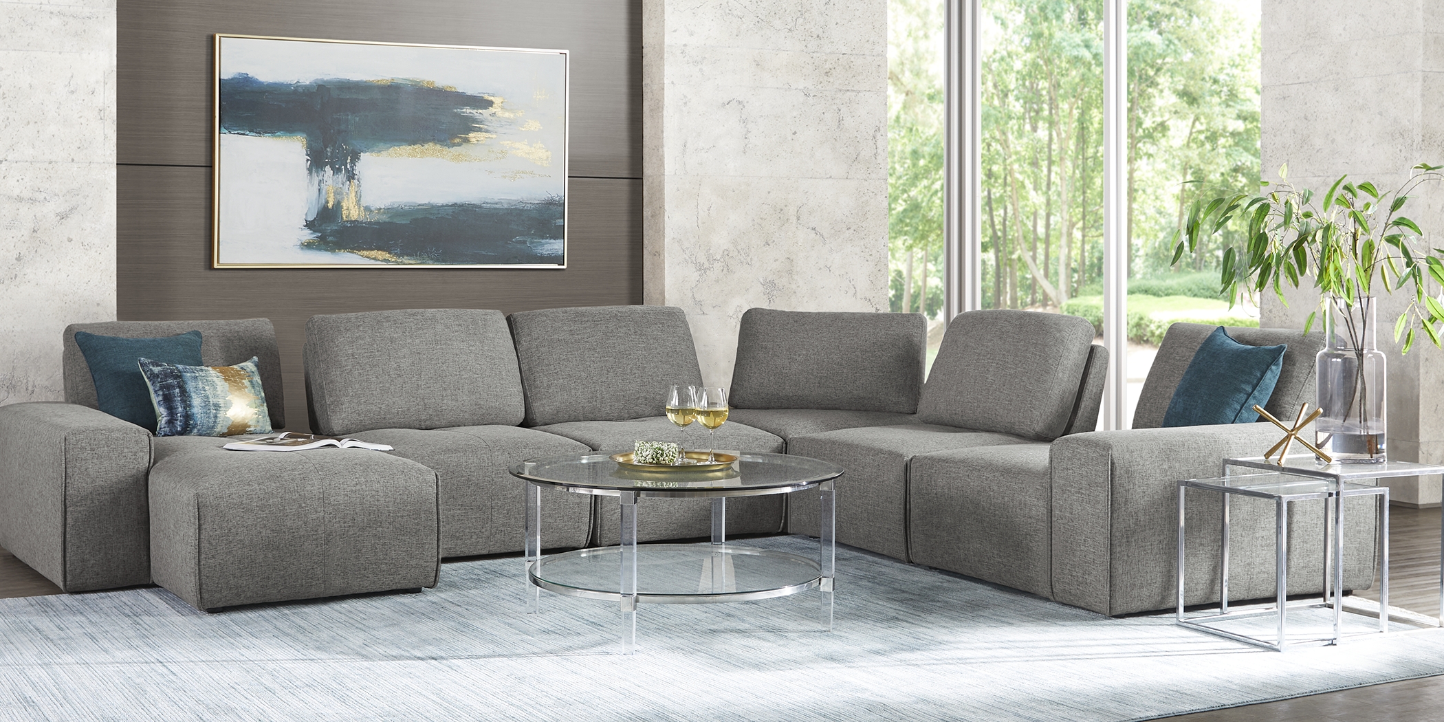 Laney Park Dark Gray 9 Pc Sectional Living Room - Thumbnail - Image 1