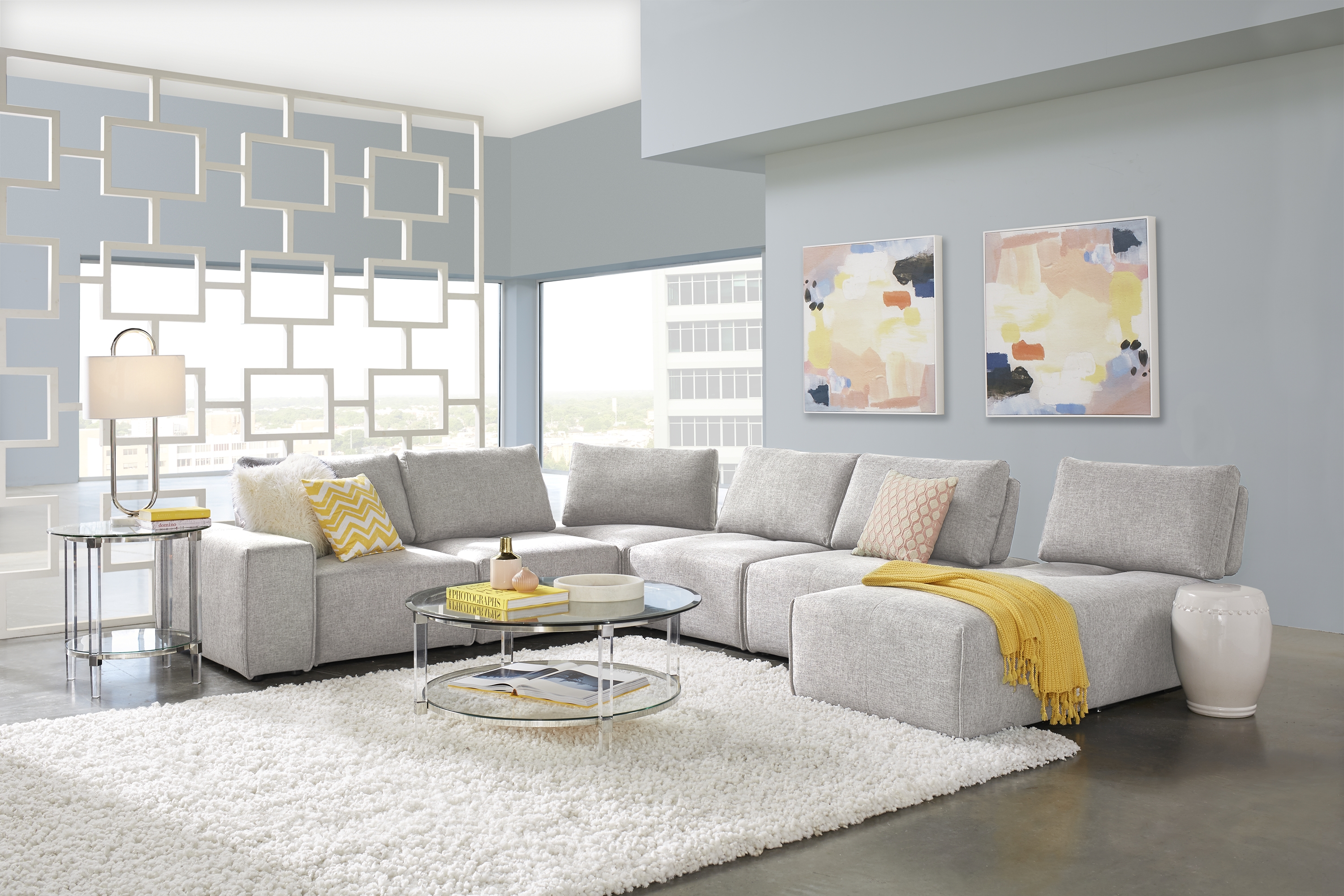 Laney Park Light Gray 7 Pc Sectional - Thumbnail - Image 1