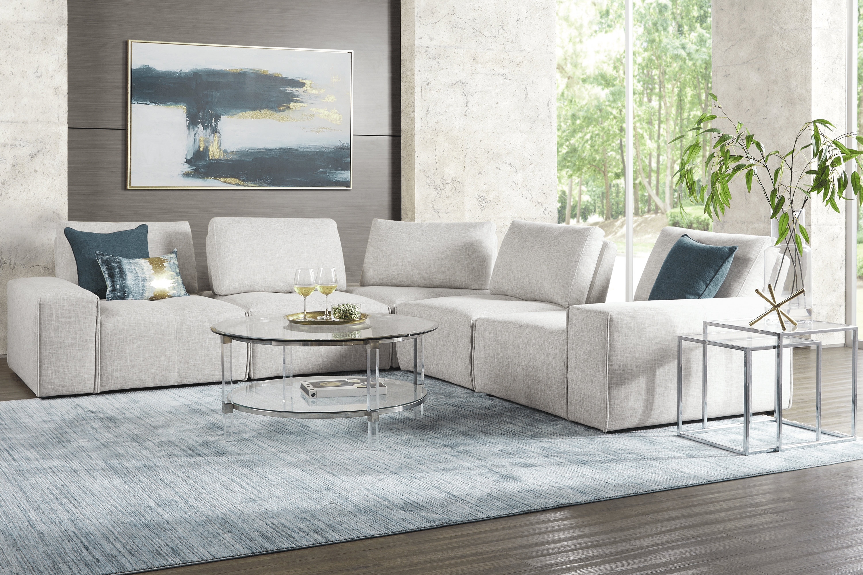 Laney Park Light Gray 5 Pc Sectional - Thumbnail - Image 2