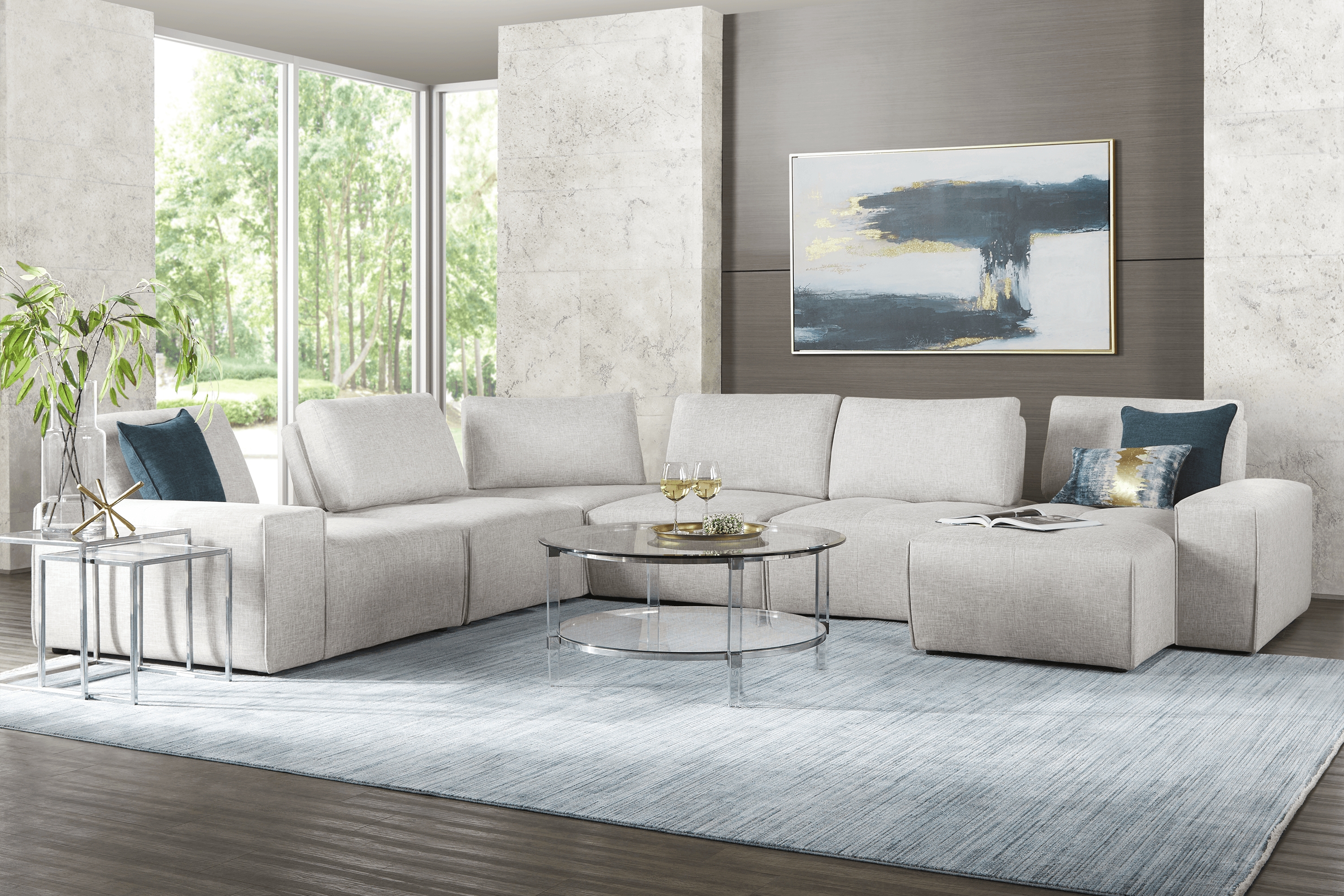 Laney Park Light Gray 6 Pc Sectional - Thumbnail - Image 2