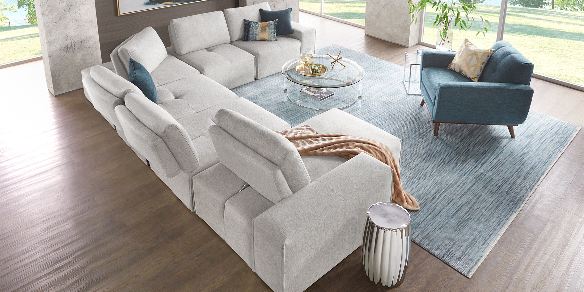 Laney Park Light Gray 6 Pc Sectional - Thumbnail - Image 3