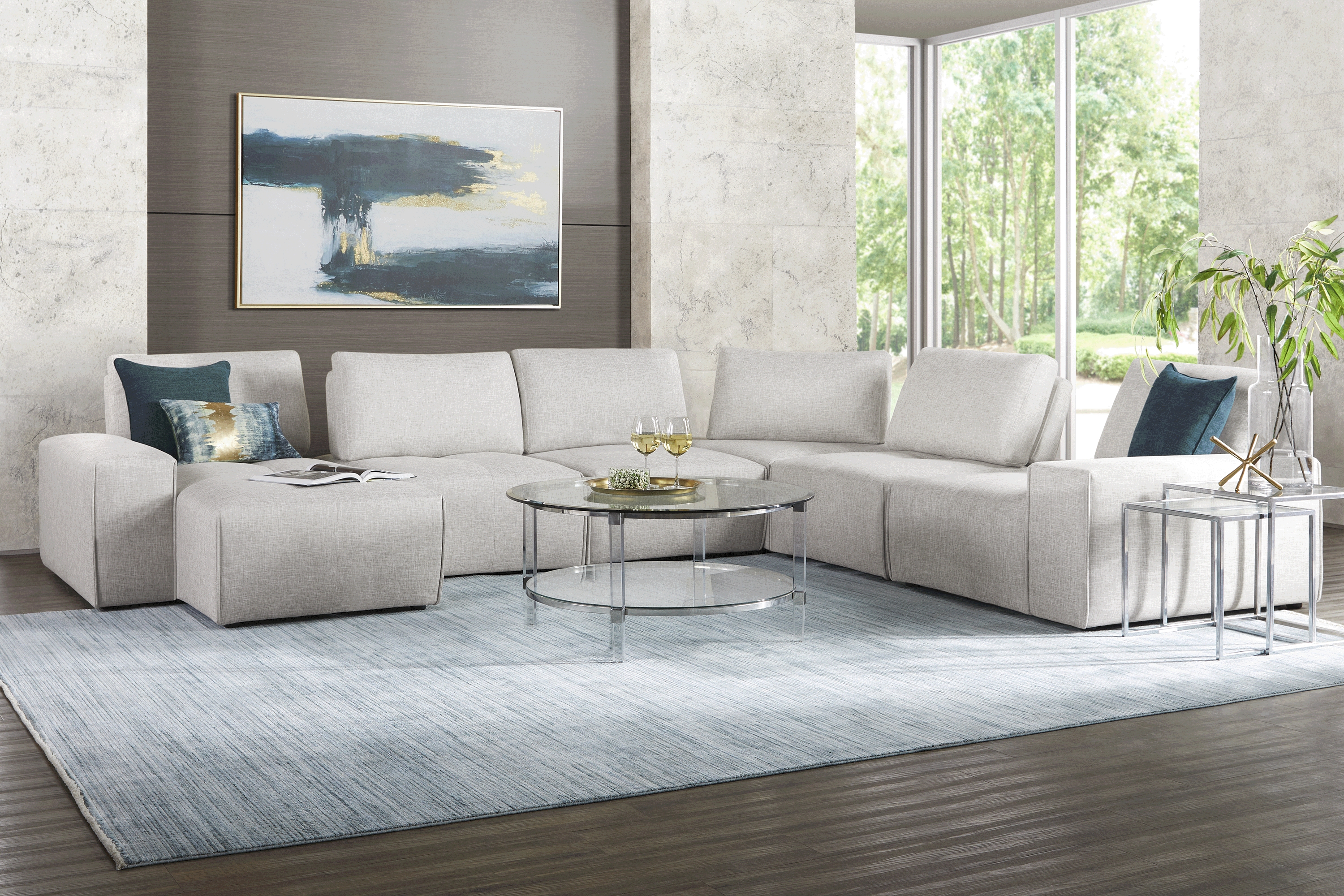 Laney Park Light Gray 6 Pc Sectional - Thumbnail - Image 2