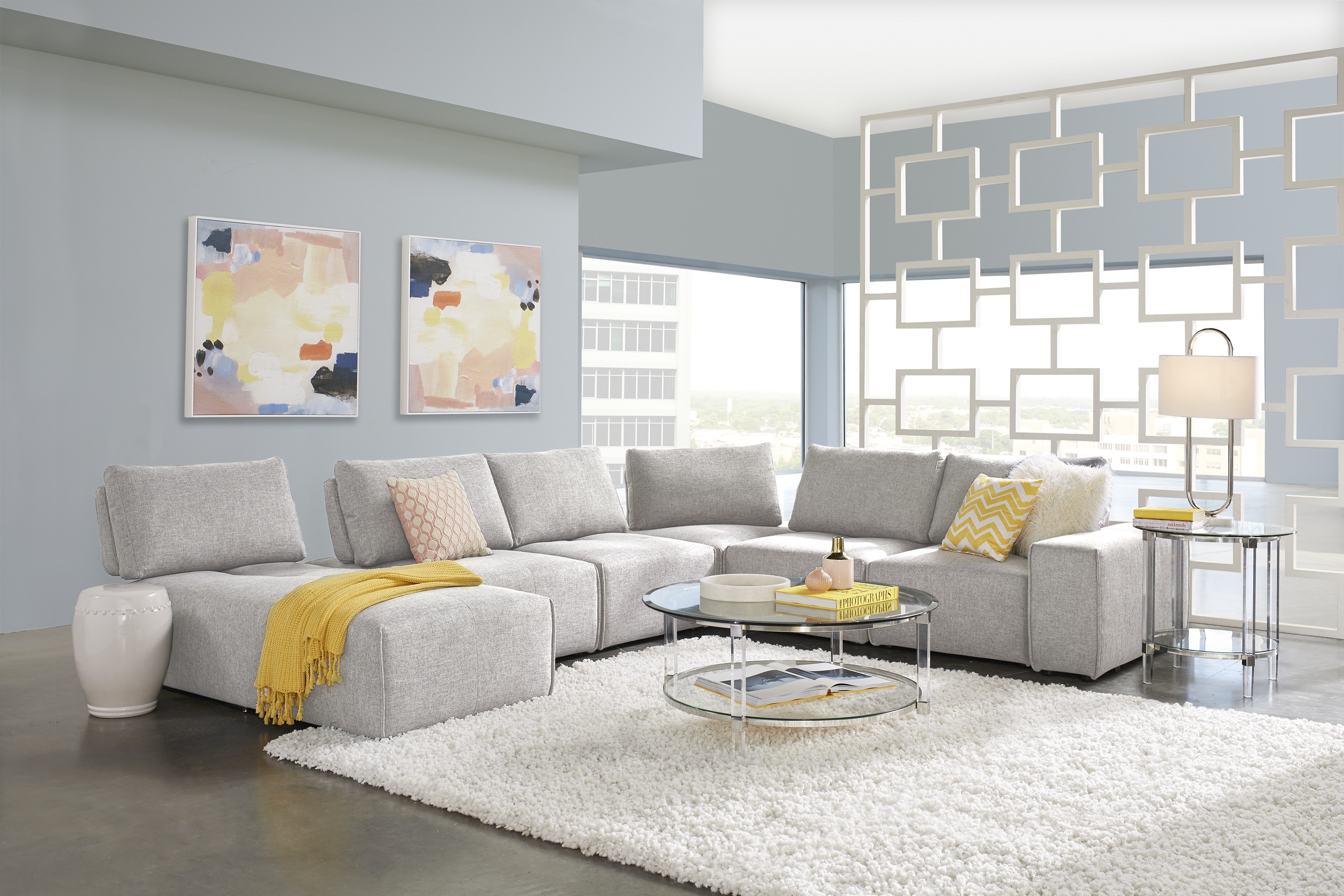 Laney Park Light Gray 6 Pc Sectional - Thumbnail - Image 2