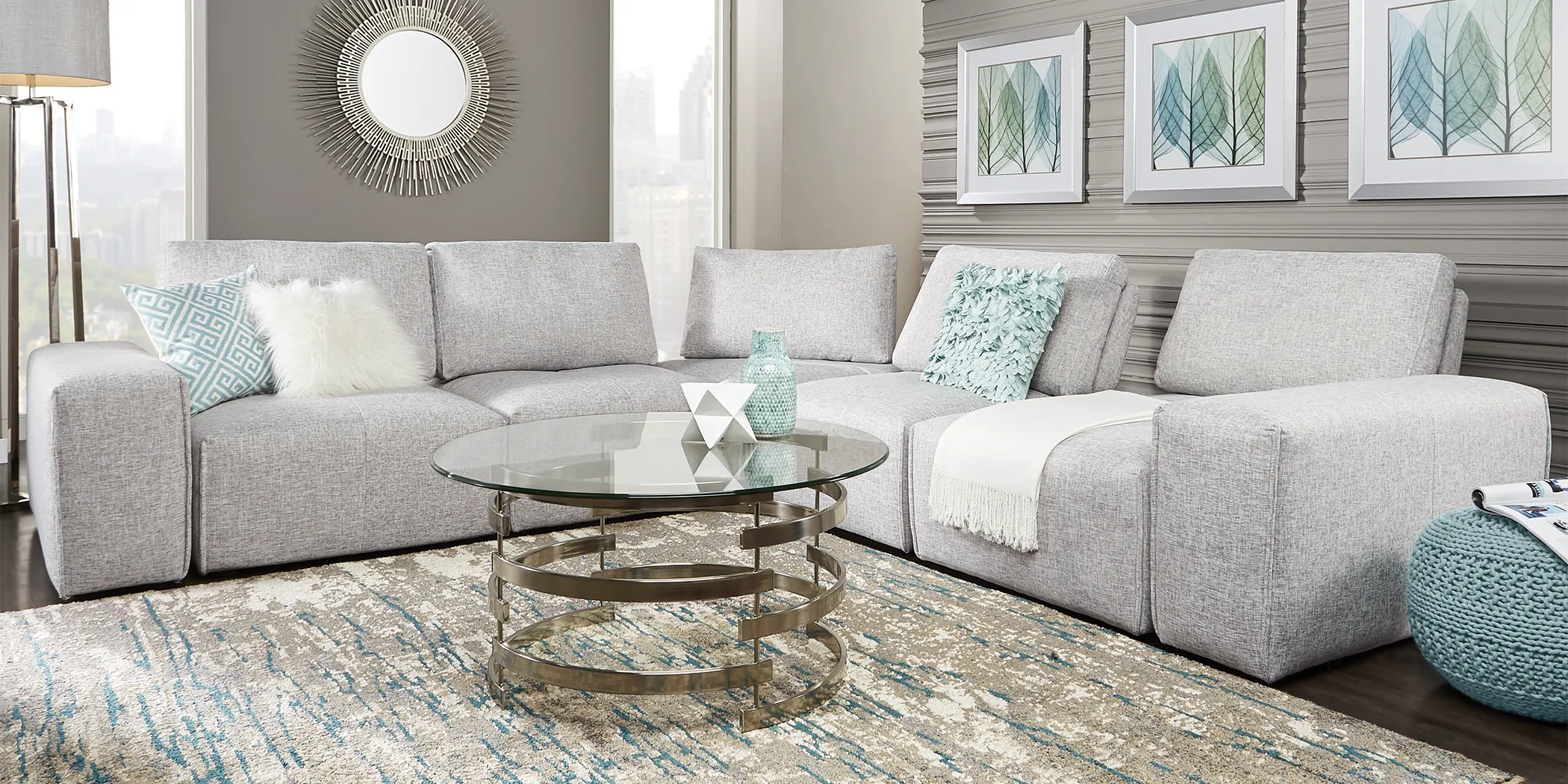 Laney Park Light Gray 7 Pc Sectional - Thumbnail - Image 2