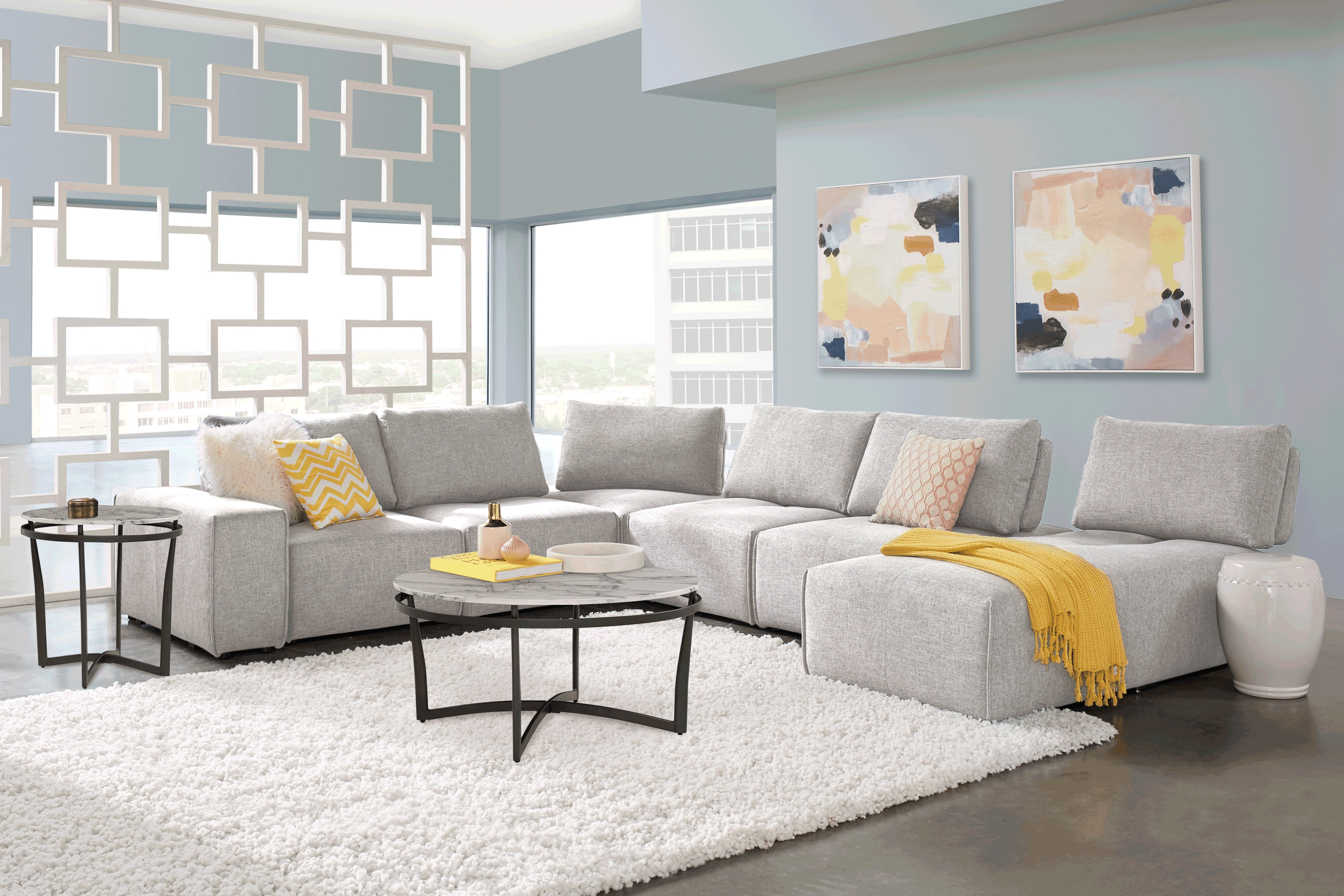 Laney Park Light Gray 7 Pc Sectional - Thumbnail - Image 2