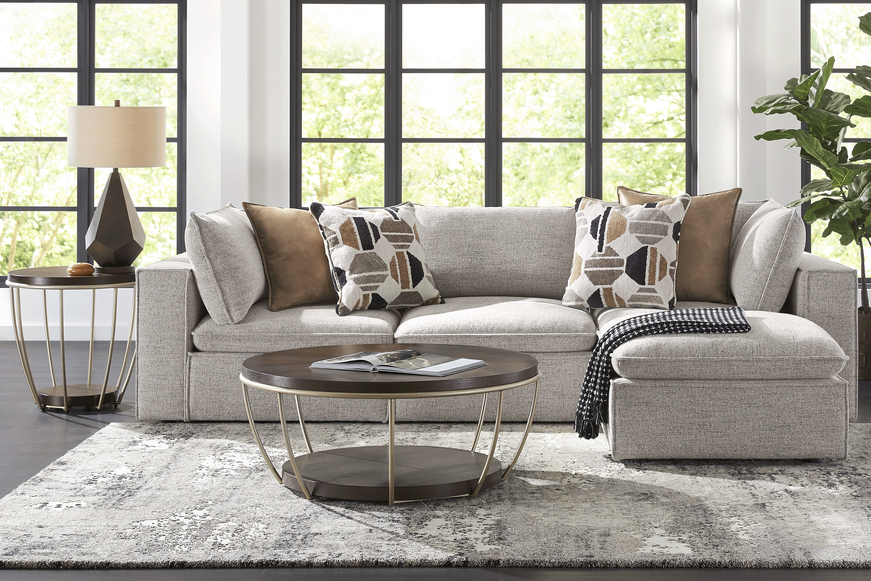 Langford Park Beige 7 Pc Sectional Living Room - Thumbnail - Image 1