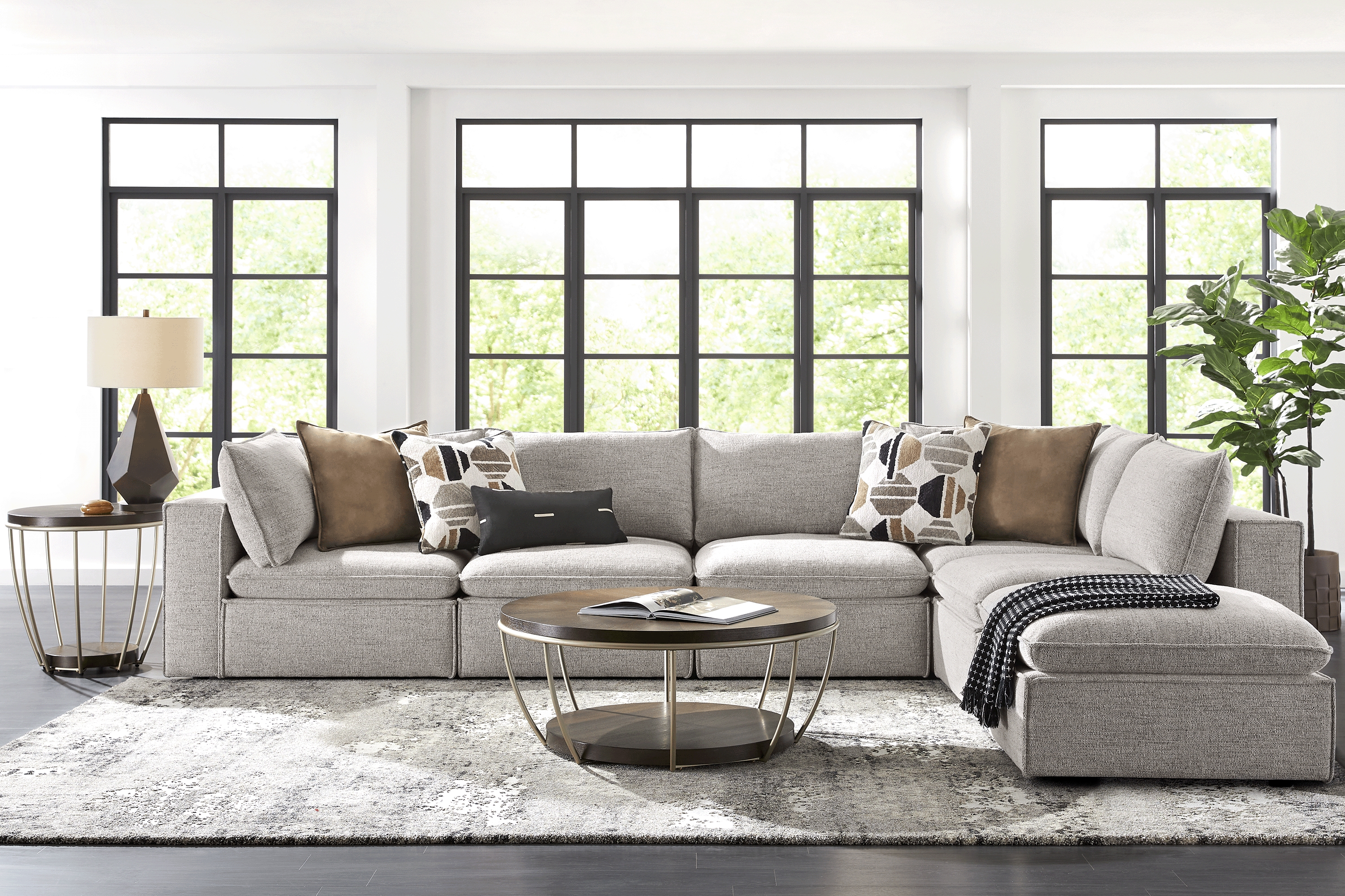 Langford Park Beige 9 Pc Sectional Living Room - Thumbnail - Image 1