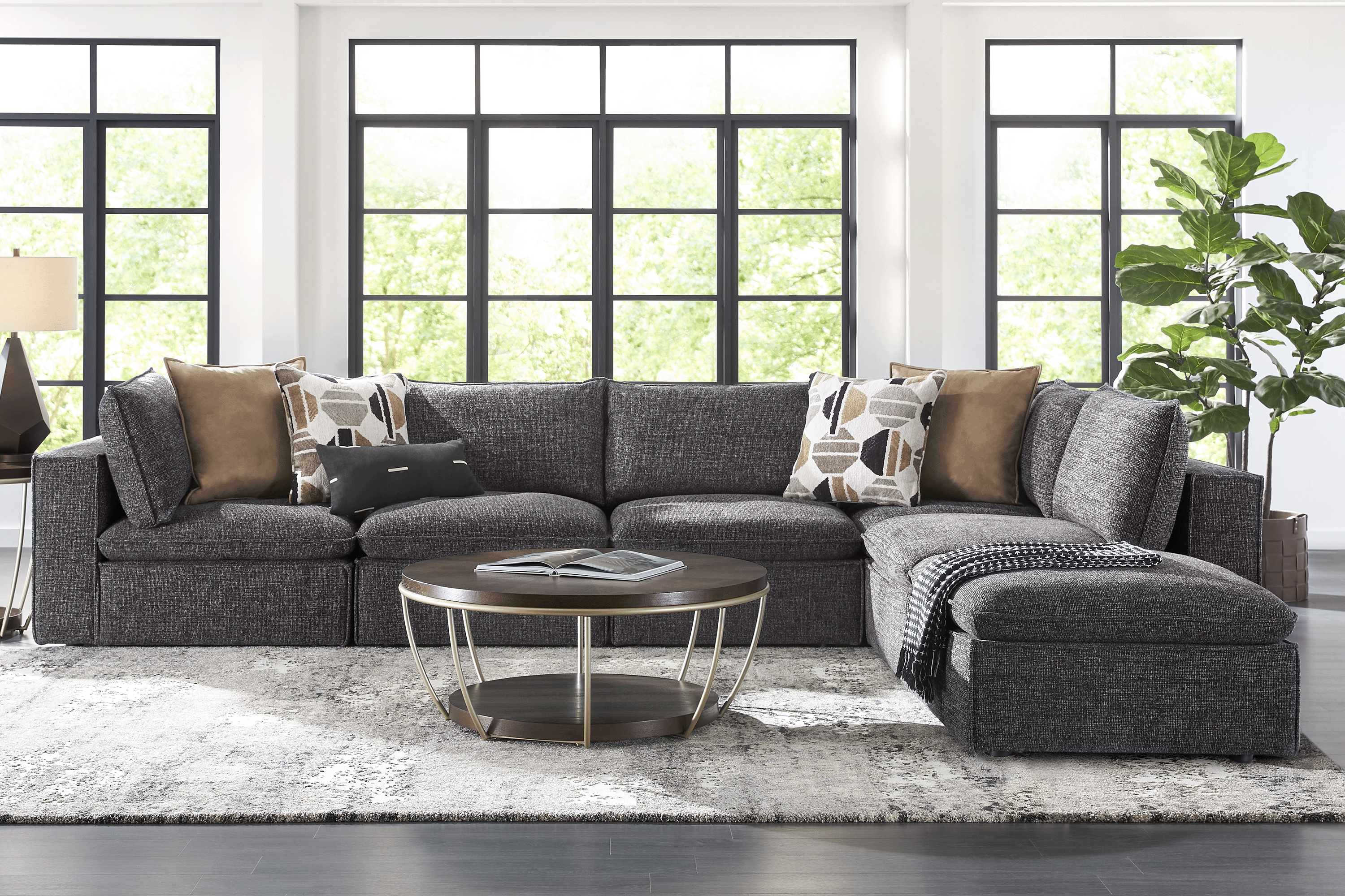 Langford Park Charcoal 6 Pc Sectional - Thumbnail - Image 2