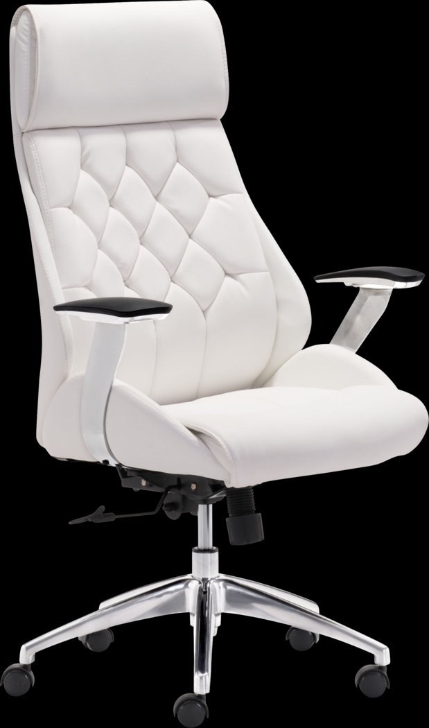 Langley Path White Desk Chair - Thumbnail - Image 1