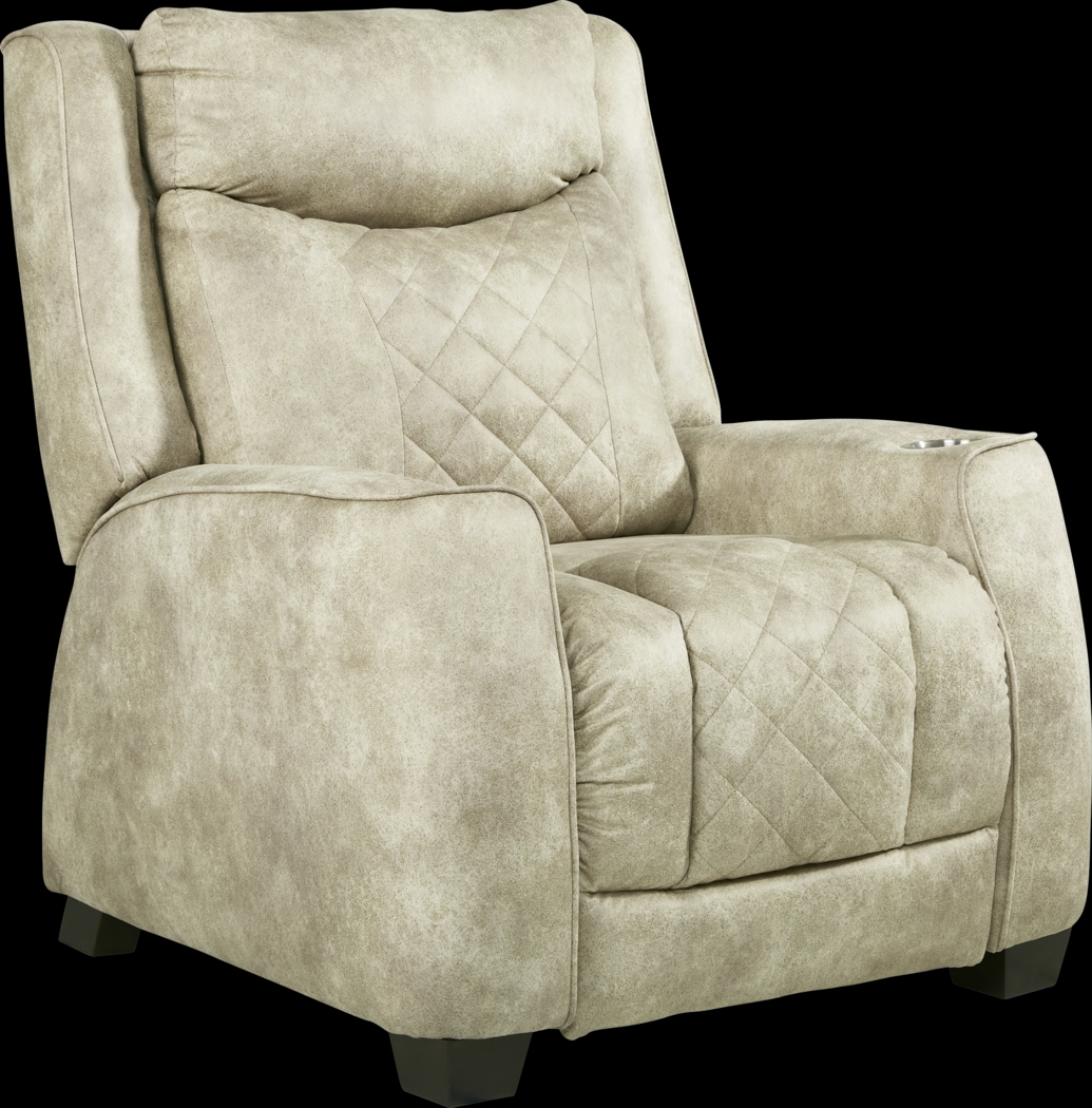 Langton Beige Triple Power Recliner - Thumbnail - Image 1