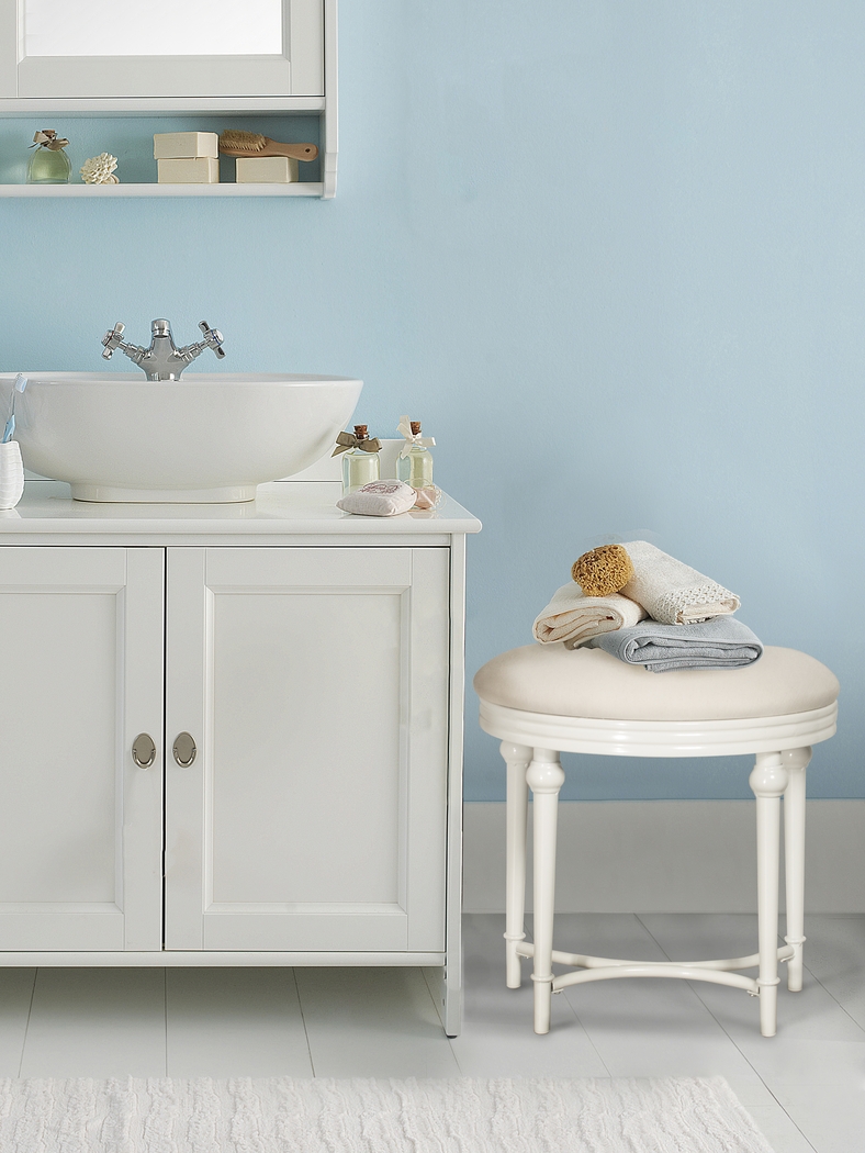 Lani Off-White Vanity Stool - Thumbnail - Image 2