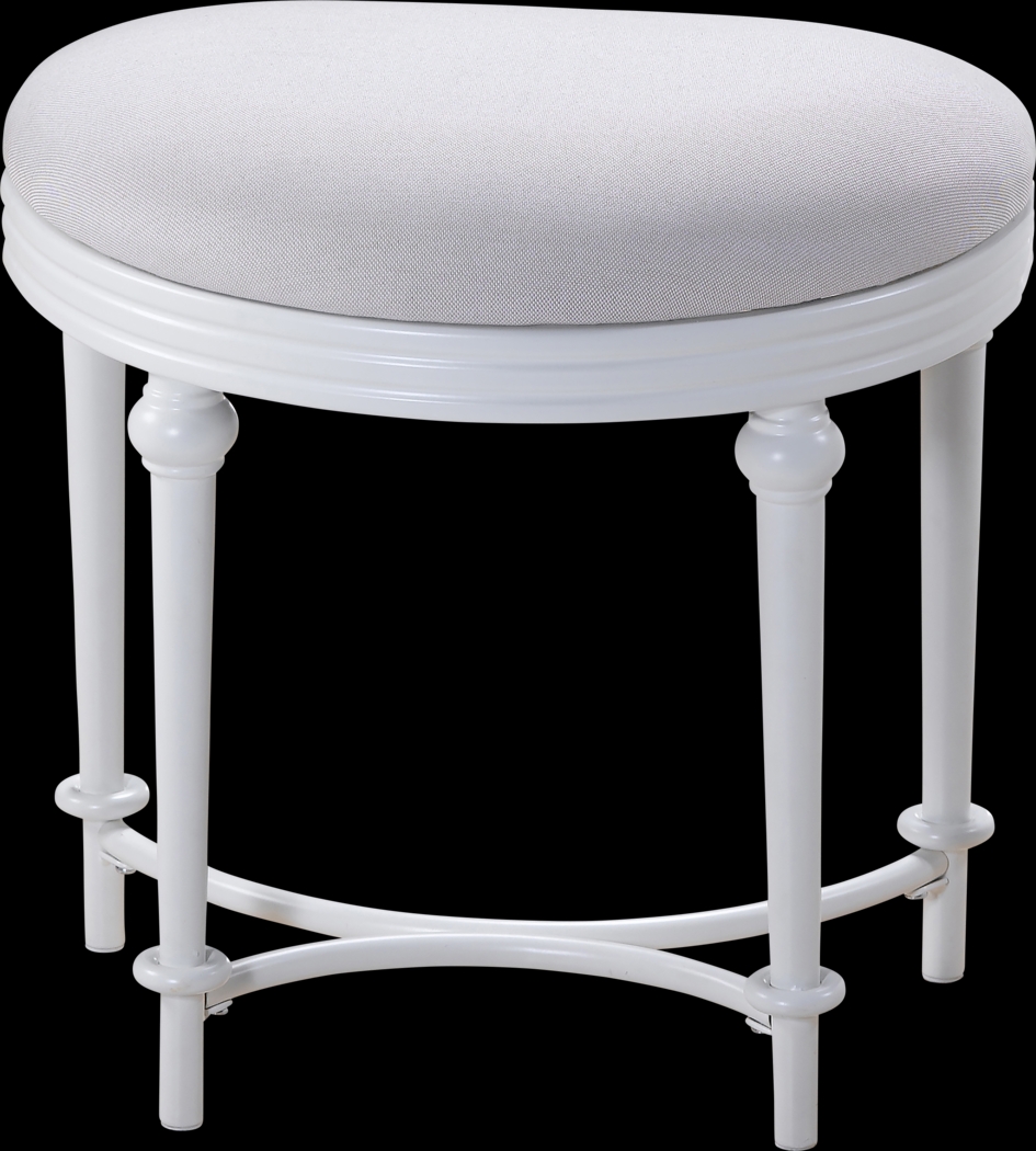 Lani Off-White Vanity Stool - Thumbnail - Image 1