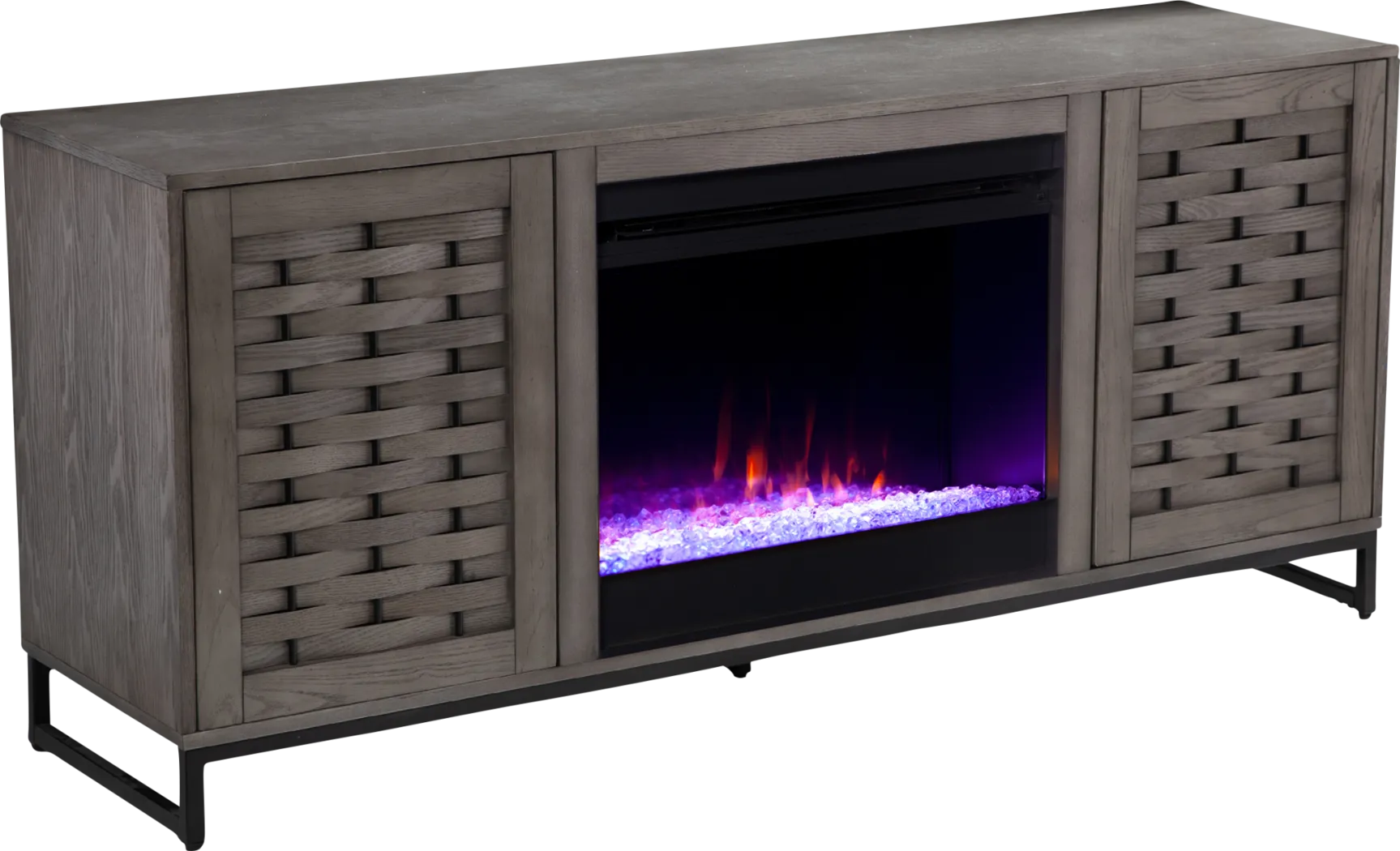 Laniden Gray 58 in. Console with Electric Fireplace - Image 4
