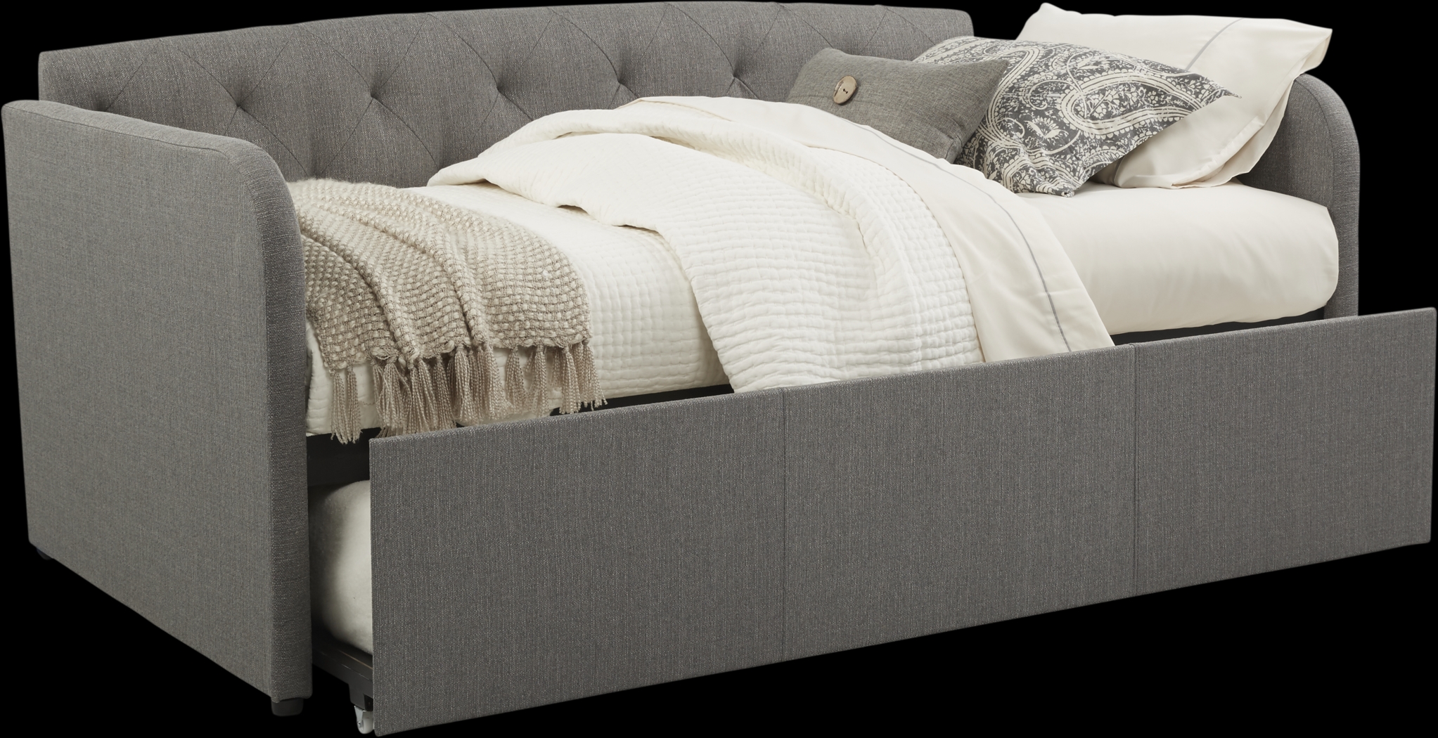 Lanie Gray Tufted Daybed with Trundle - Thumbnail - Image 2