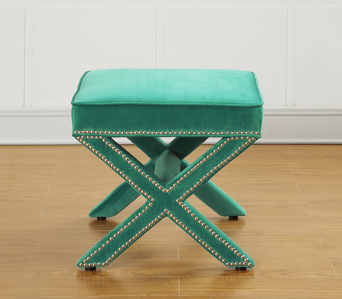Lanier Aqua Ottoman - Thumbnail - Image 2