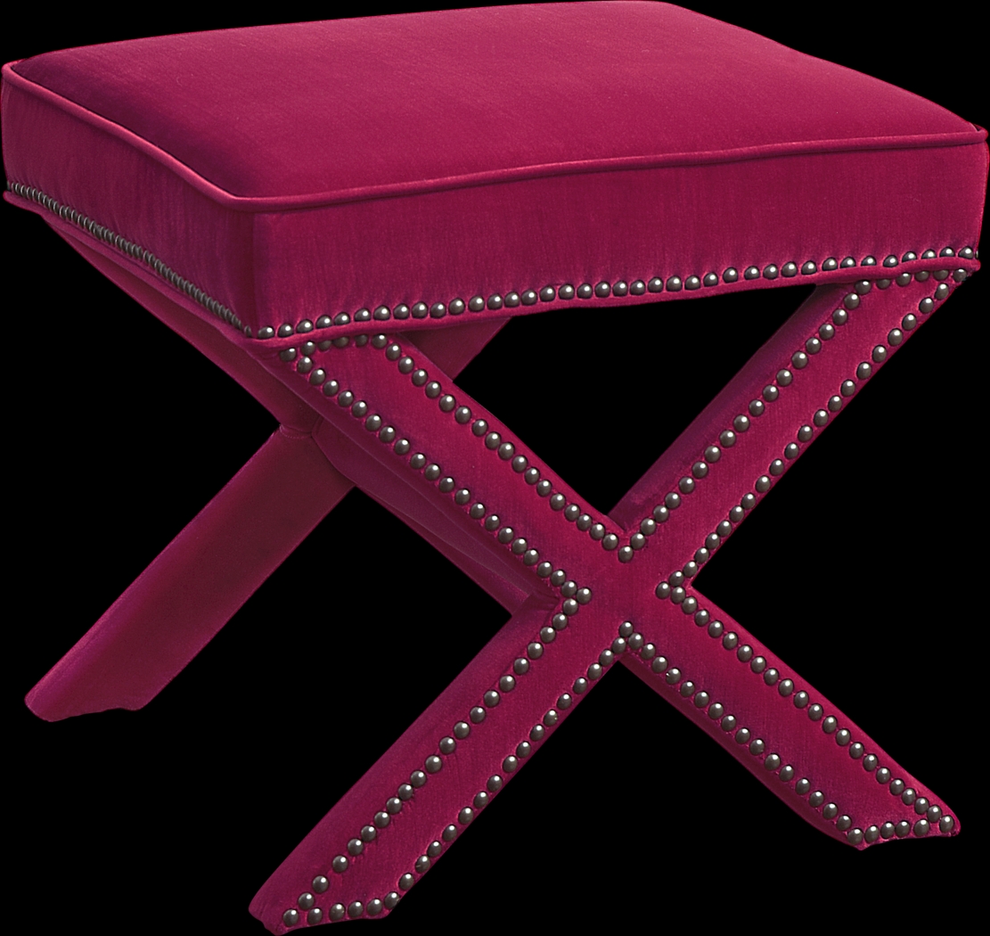 Lanier Hot Pink Ottoman - Thumbnail - Image 1