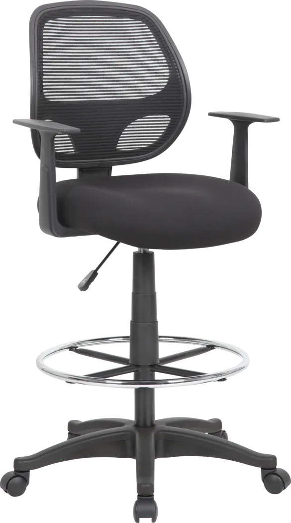 Lanndis Black Desk Stool - Thumbnail - Image 1