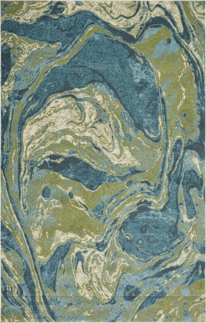 Lanore Teal 6'7 x 9'6 Rug - Thumbnail - Image 1