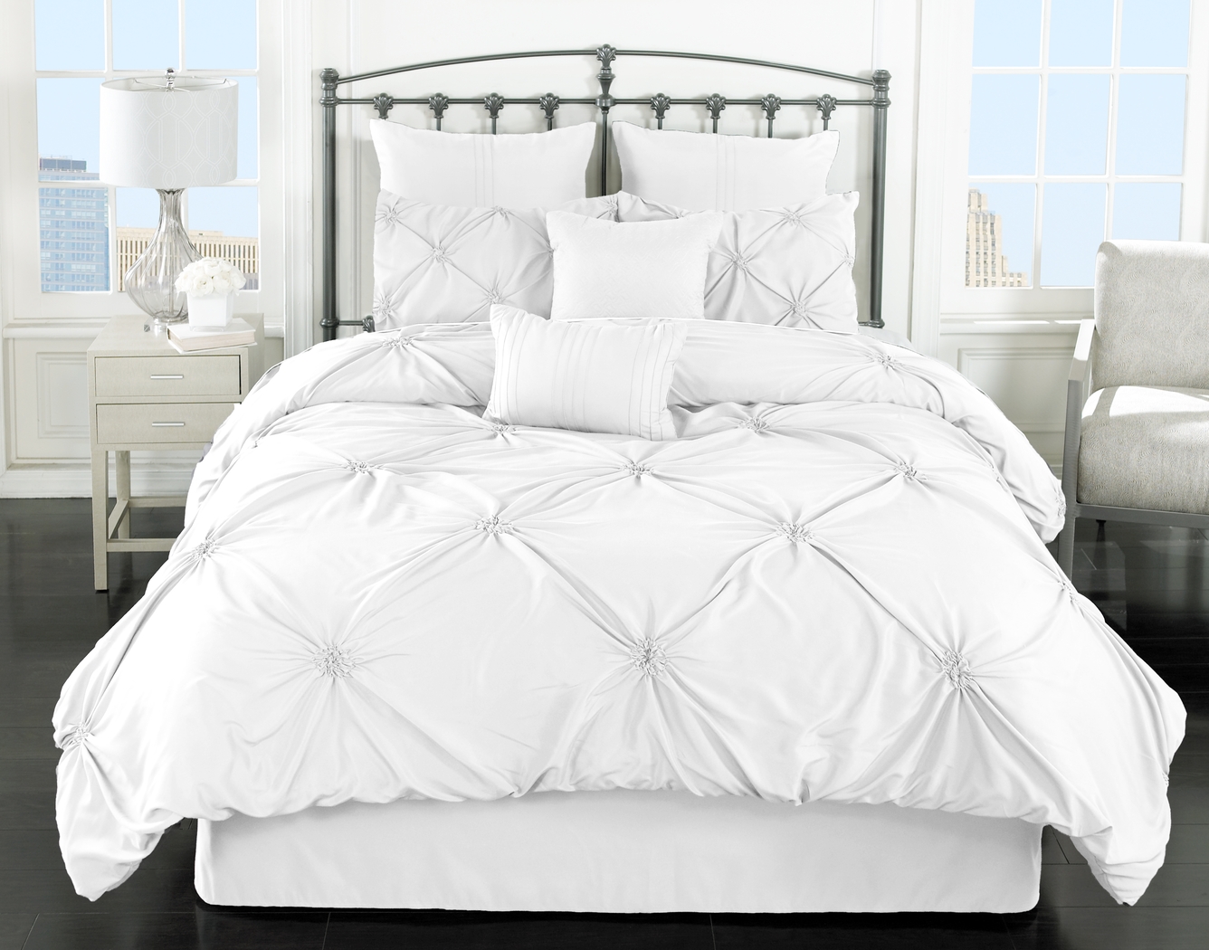 Lanre White 8 Pc King Comforter Set - Thumbnail - Image 1