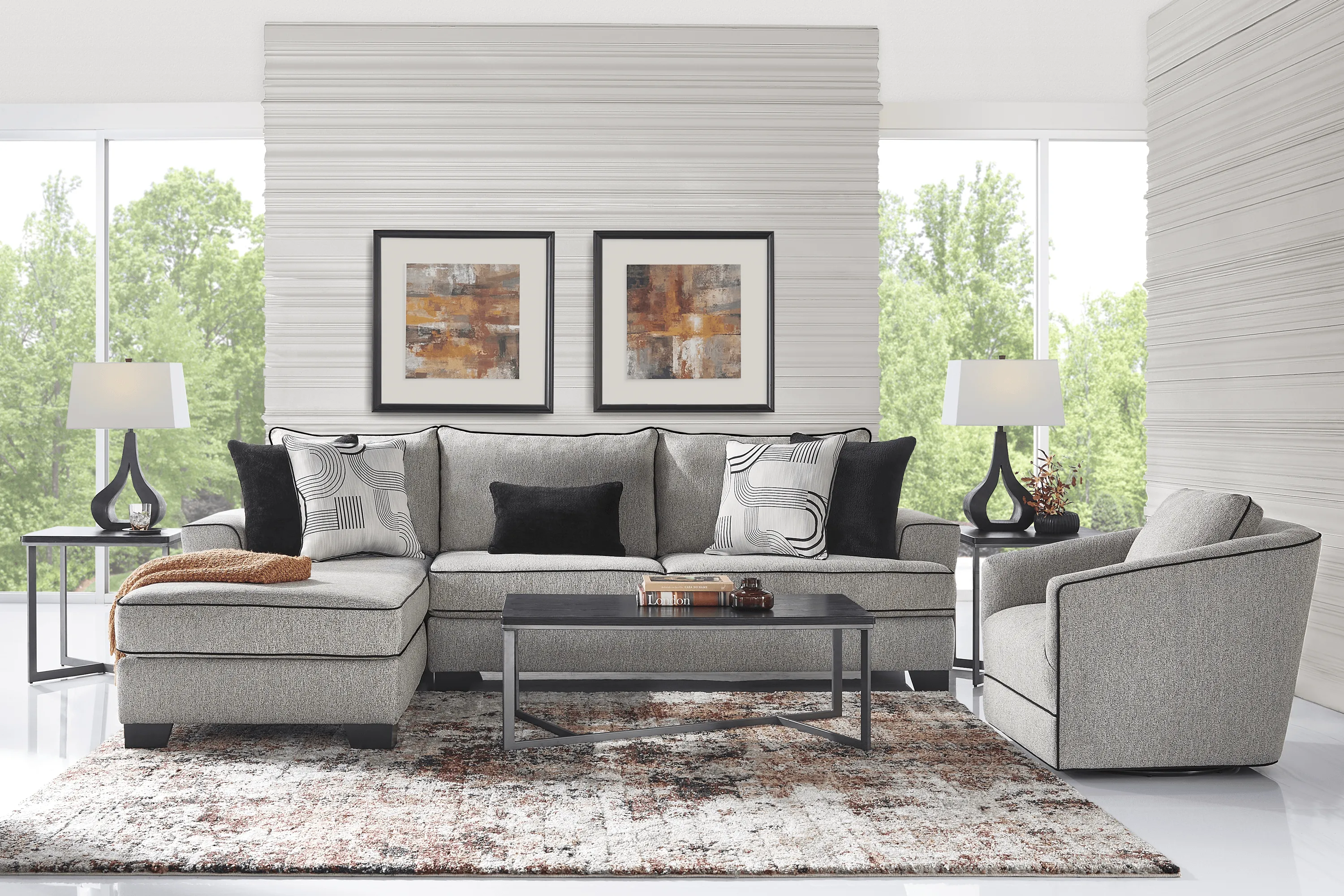 Lansing Lane Gray 2 Pc Sectional - Thumbnail - Image 2