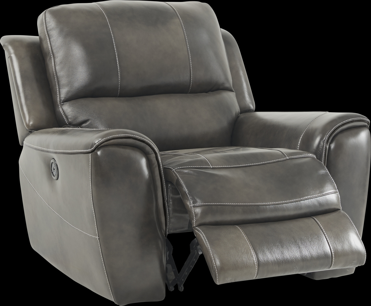 Lanzo Gray Leather 3 Pc Living Room with Reclining Sofa - Thumbnail - Image 8