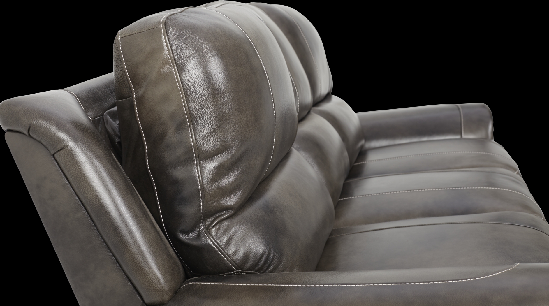 Lanzo Gray Leather 2 Pc Reclining Living Room - Thumbnail - Image 6