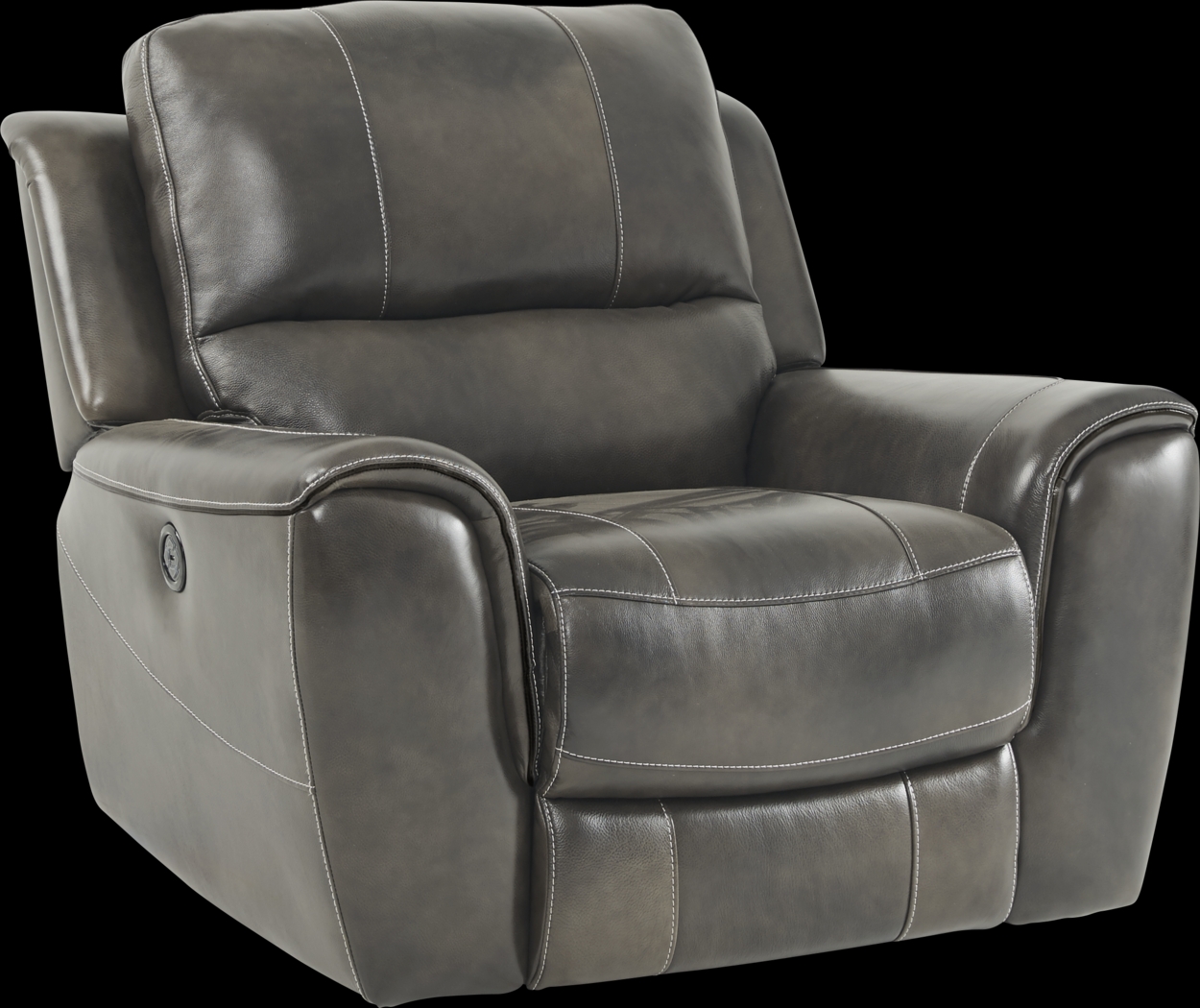 Lanzo Gray Leather 3 Pc Living Room with Reclining Sofa - Thumbnail - Image 7