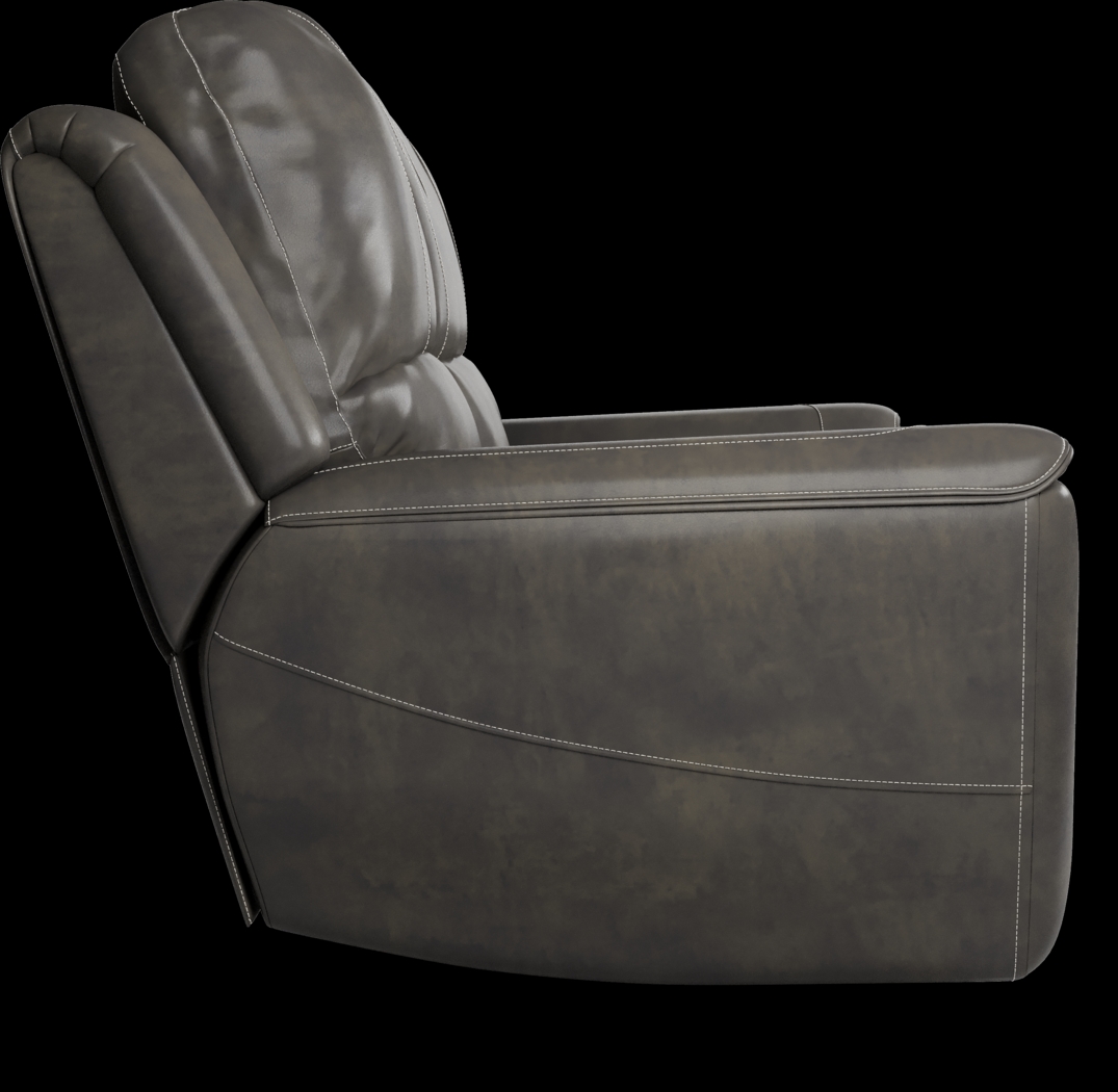 Lanzo Gray Leather 5 Pc Living Room with Reclining Sofa - Thumbnail - Image 4