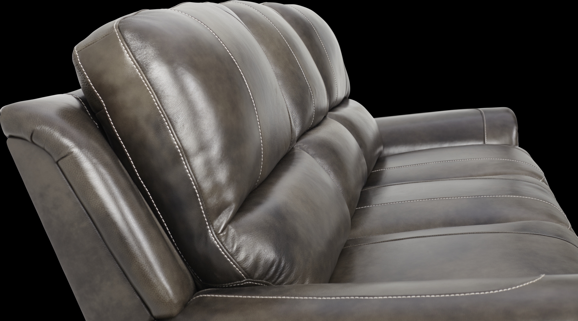 Lanzo Gray Leather 5 Pc Living Room with Reclining Sofa - Thumbnail - Image 5