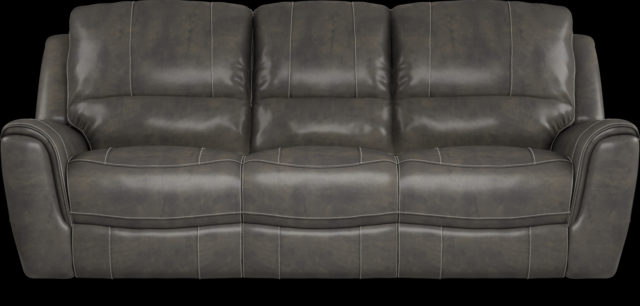 Lanzo Gray Leather 5 Pc Living Room with Reclining Sofa - Thumbnail - Image 2